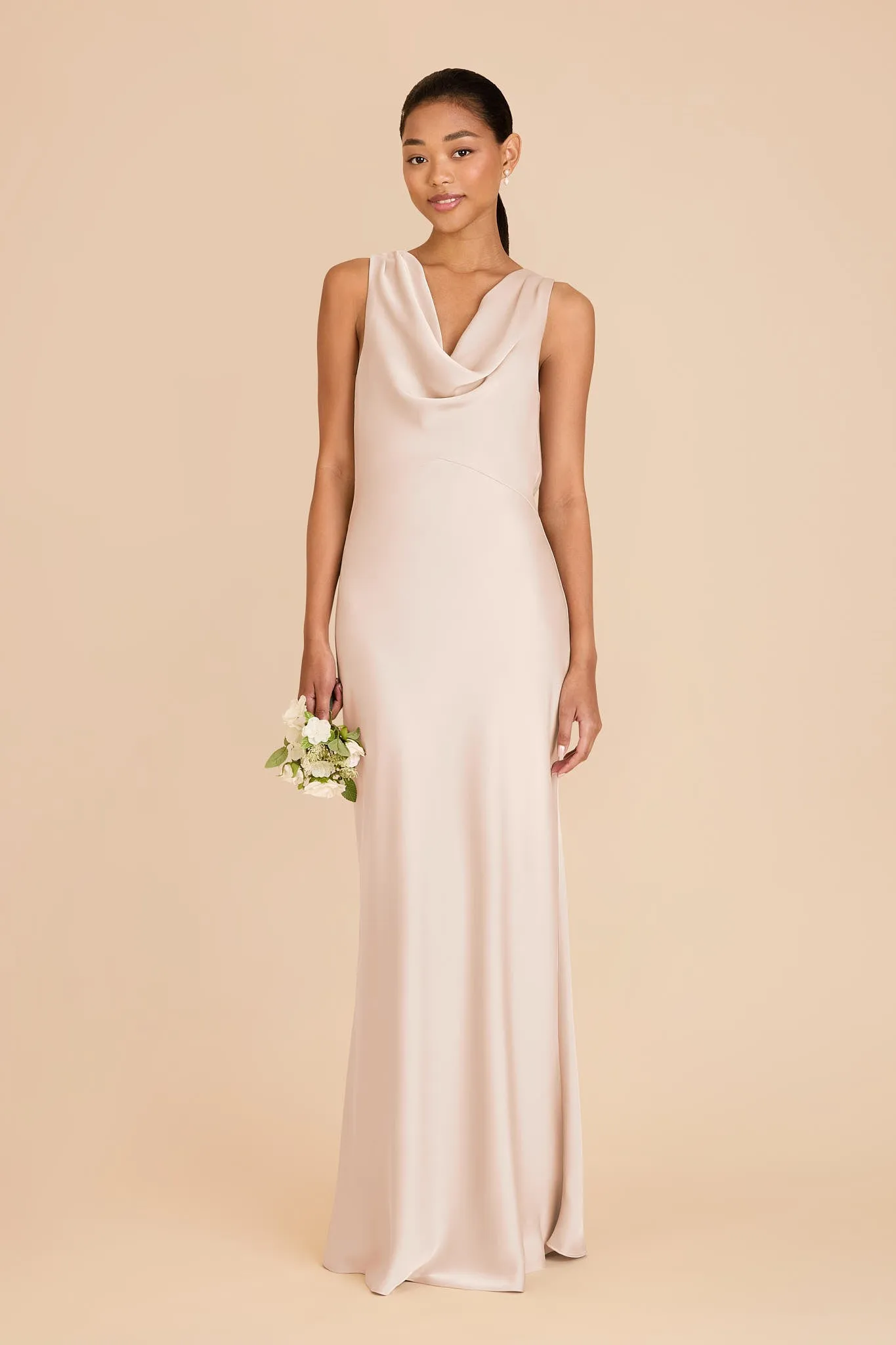 Bonnie Matte Satin Dress - Champagne sold by Birdy Grey