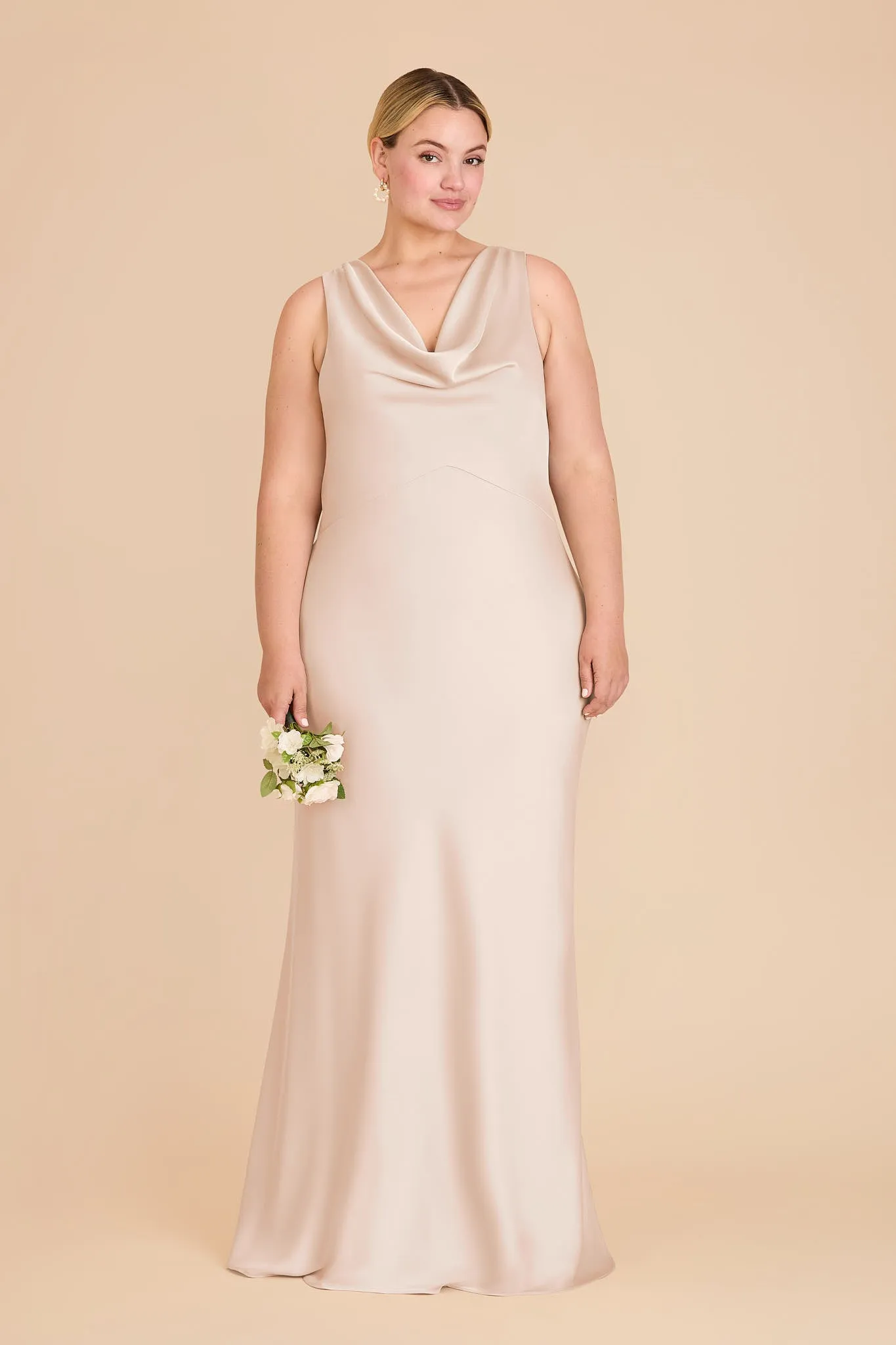 Bonnie Matte Satin Dress - Champagne sold by Birdy Grey product image thumbnail 2