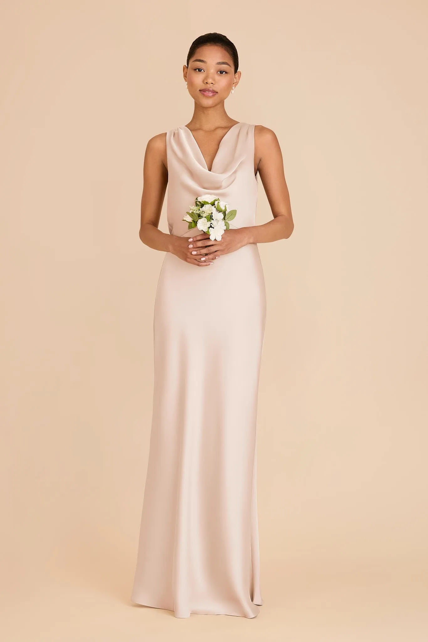 Bonnie Matte Satin Dress - Champagne sold by Birdy Grey product image thumbnail 3