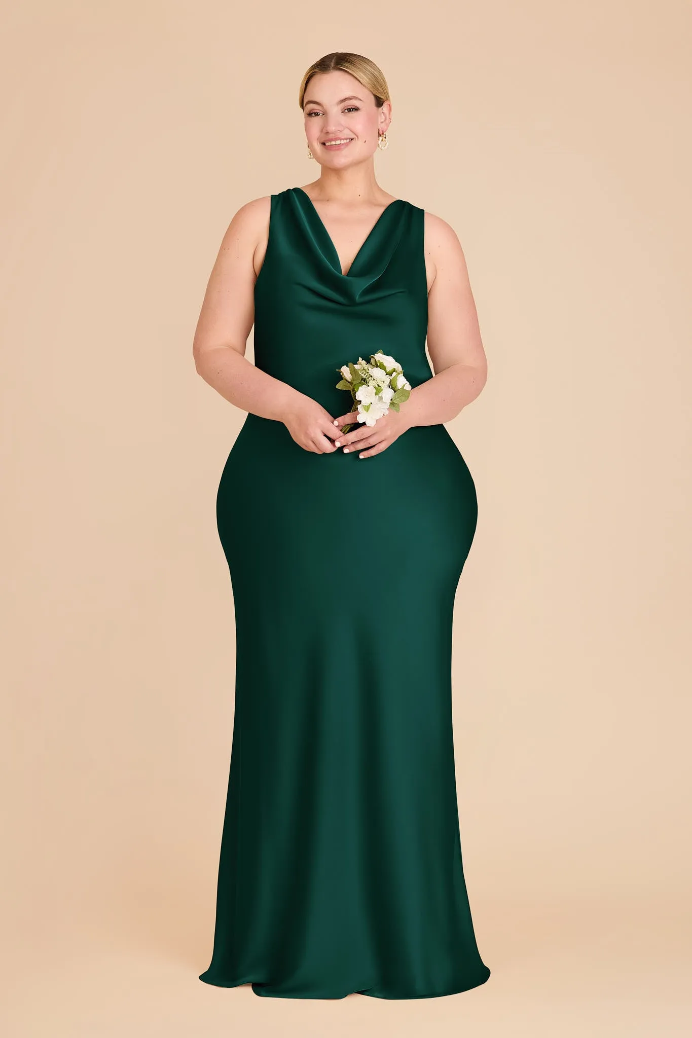 Bonnie Matte Satin Dress - Emerald sold by Birdy Grey product image thumbnail 2