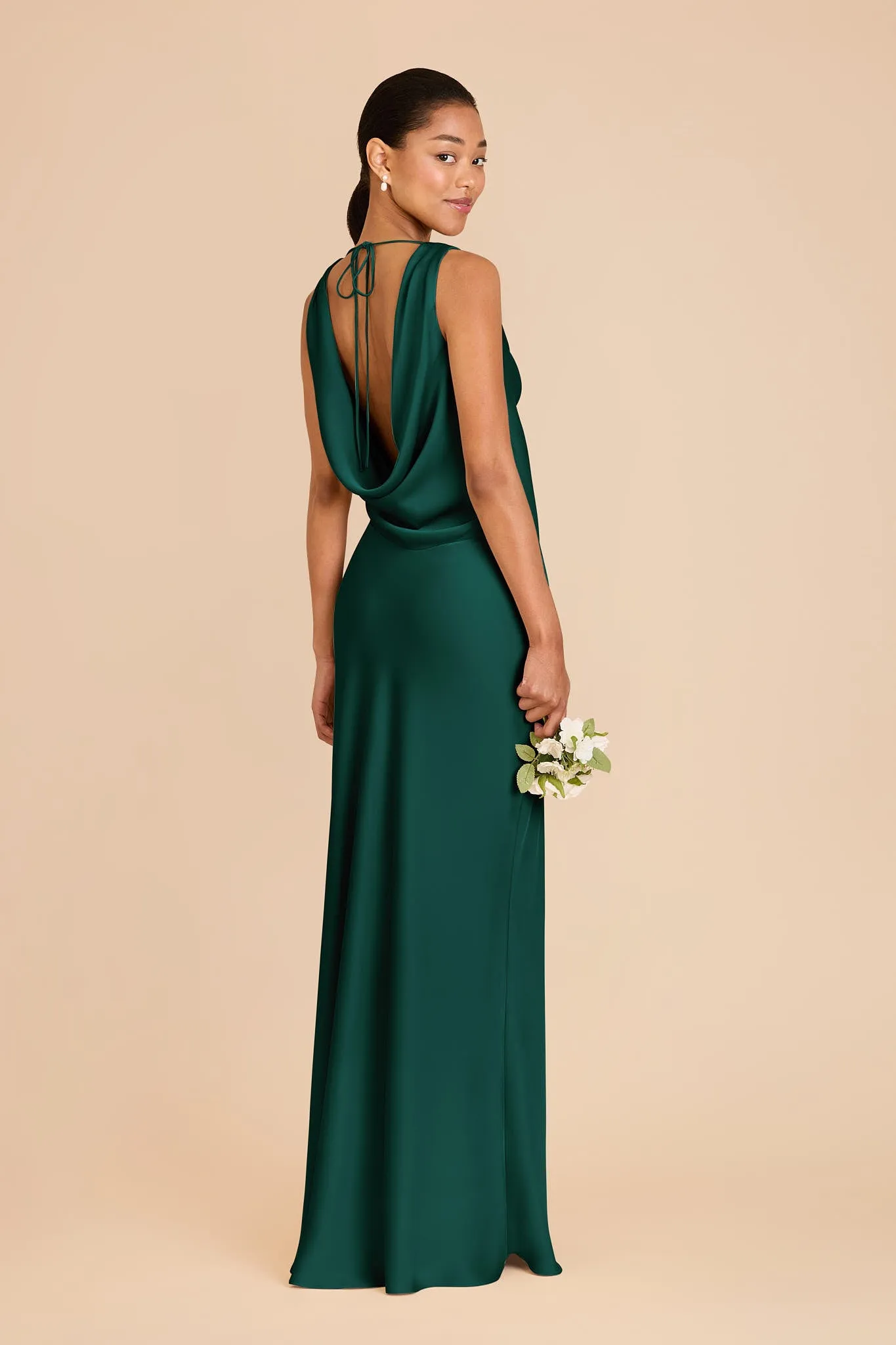 Bonnie Matte Satin Dress - Emerald sold by Birdy Grey product image thumbnail 4
