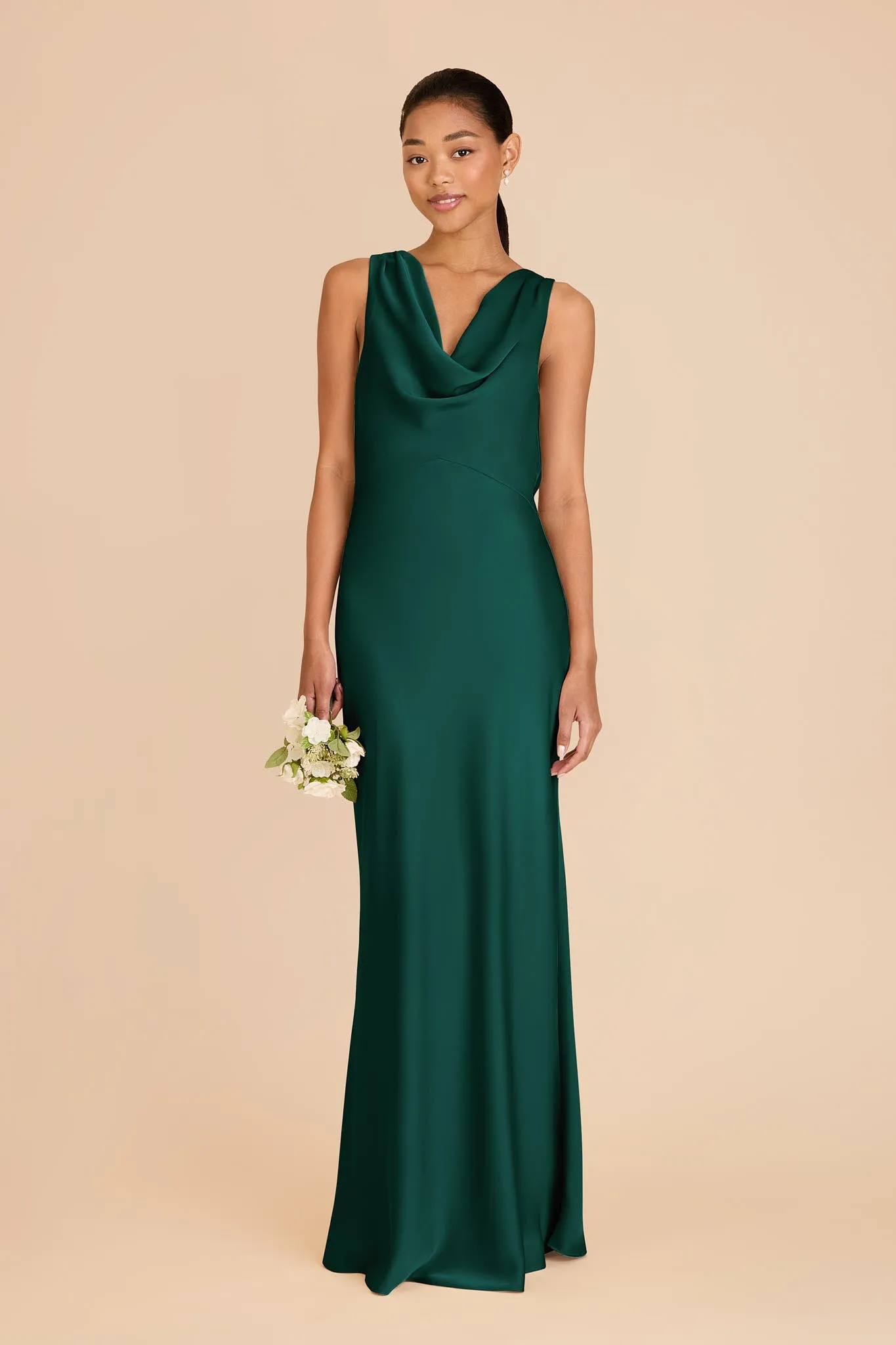 Bonnie Matte Satin Dress - Emerald sold by Birdy Grey product image thumbnail 3