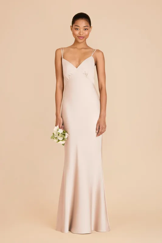 Dasha Matte Satin Dress - Champagne sold by Birdy Grey