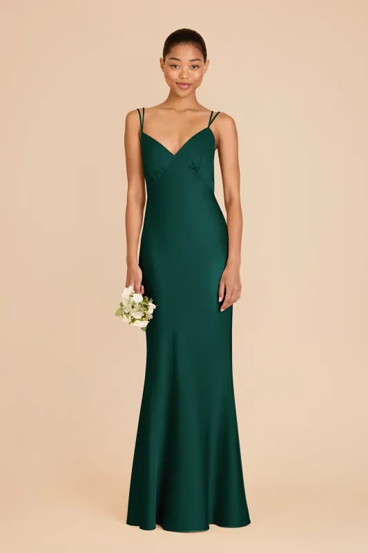 Dasha Matte Satin Dress - Emerald sold by Birdy Grey
