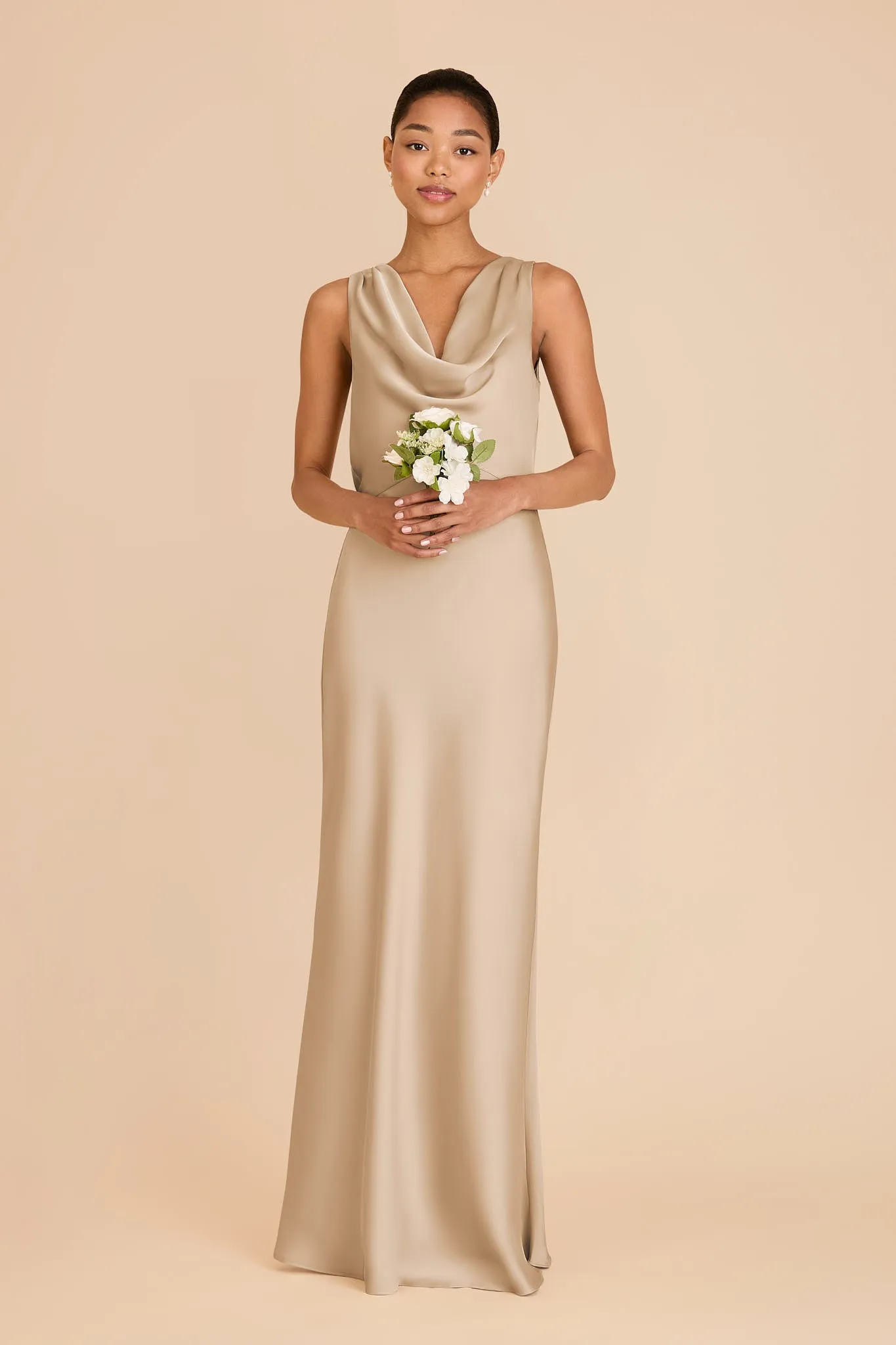 Bonnie Matte Satin Dress - Gold sold by Birdy Grey