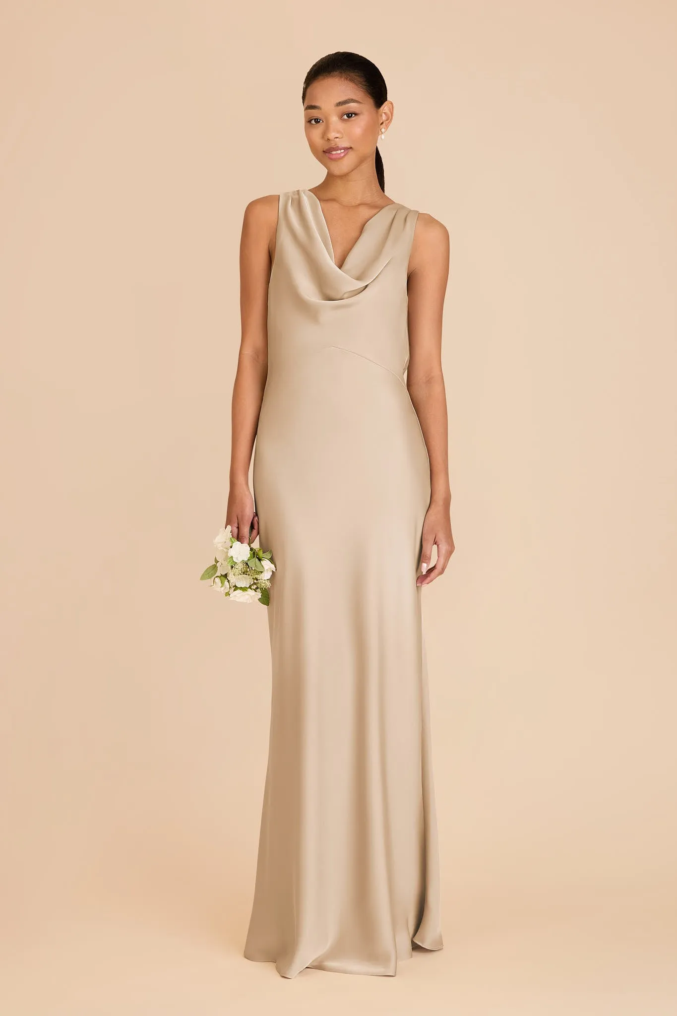Bonnie Matte Satin Dress - Gold sold by Birdy Grey product image thumbnail 3