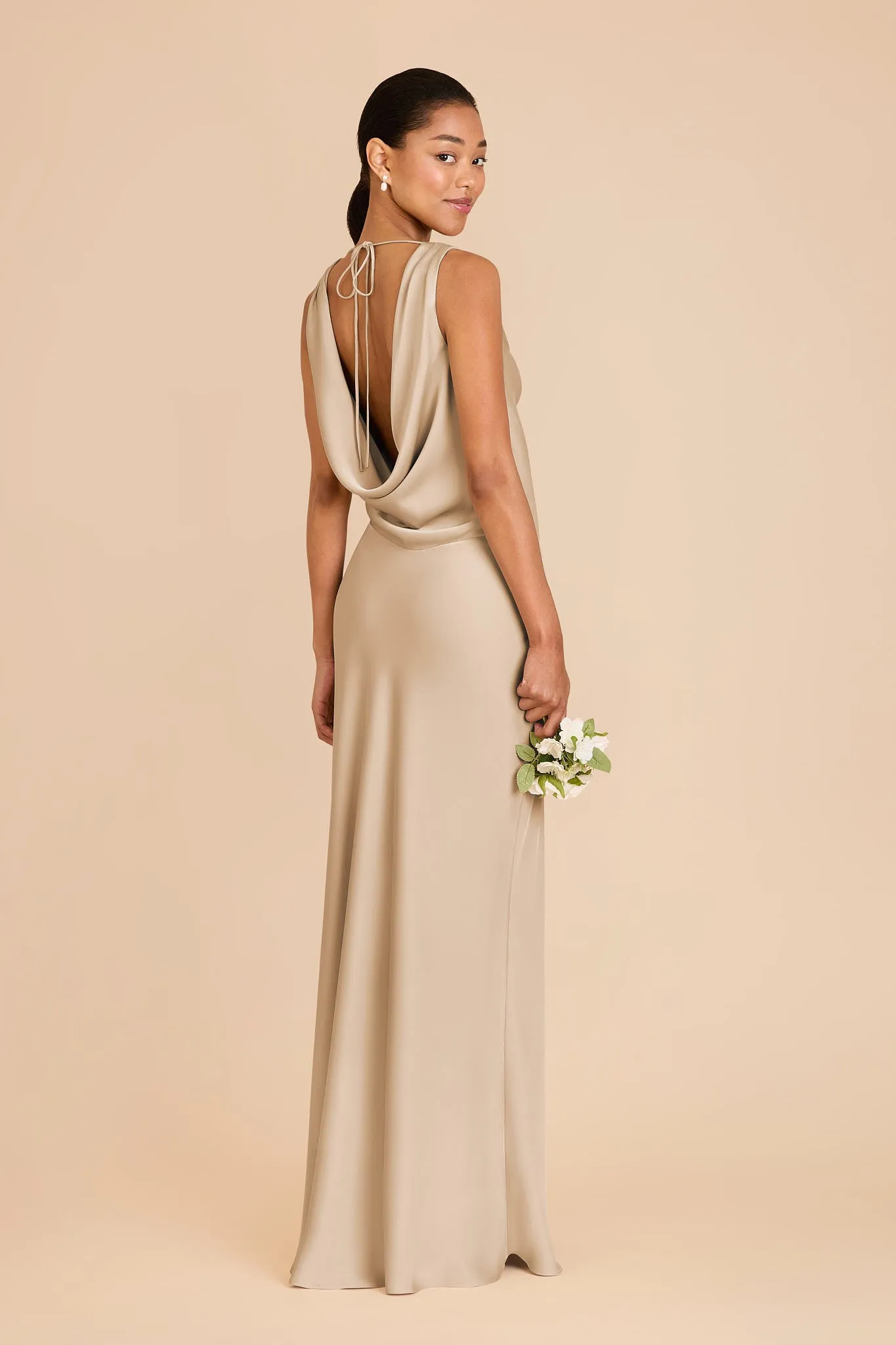 Bonnie Matte Satin Dress - Gold sold by Birdy Grey product image thumbnail 4