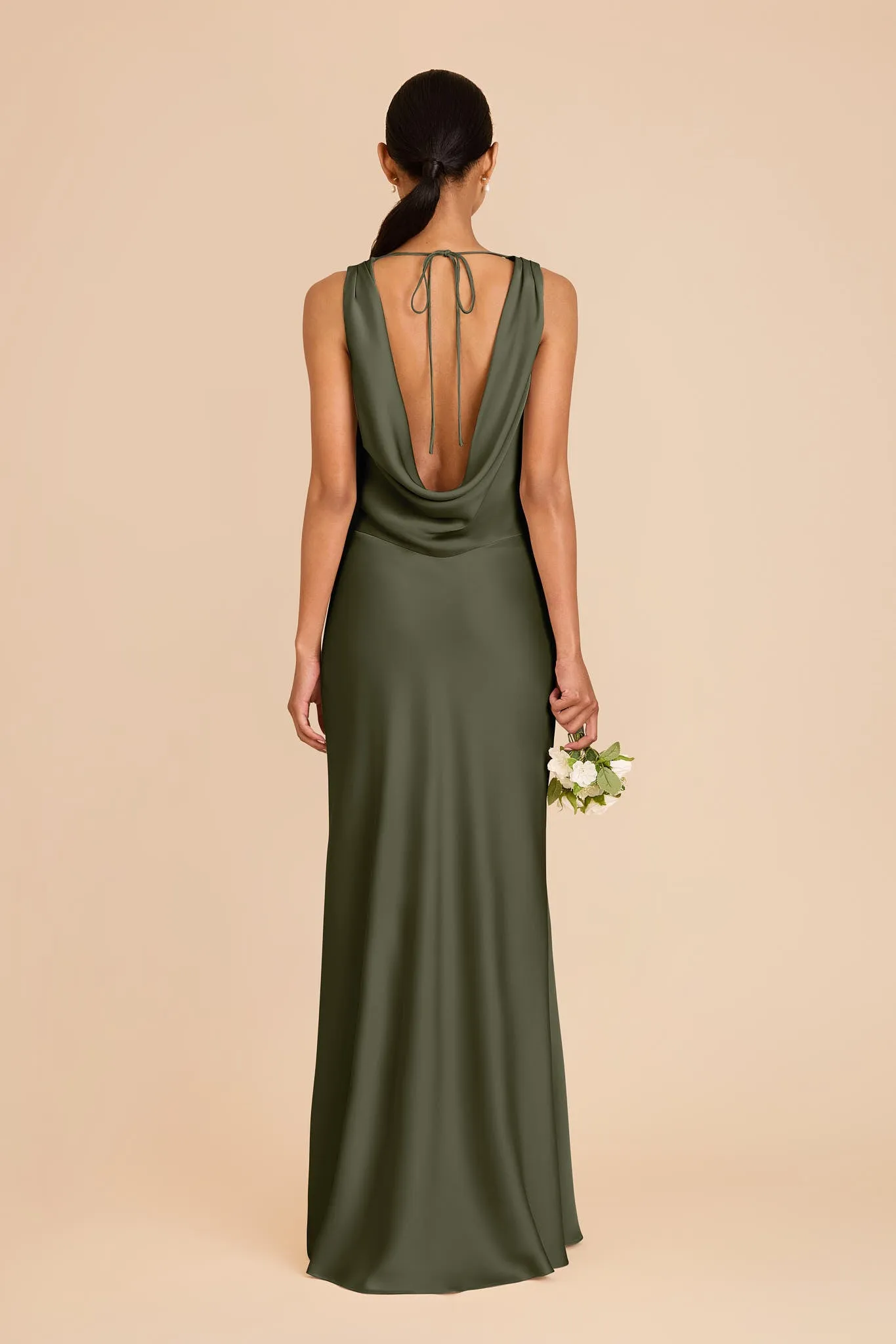 Bonnie Matte Satin Dress - Olive sold by Birdy Grey product image thumbnail 5