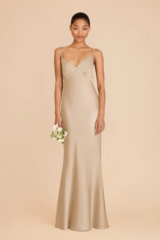 Dasha Matte Satin Dress - Gold sold by Birdy Grey