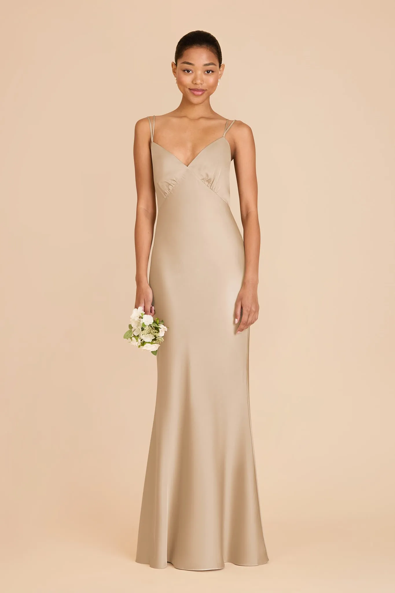 Dasha Matte Satin Dress - Gold sold by Birdy Grey