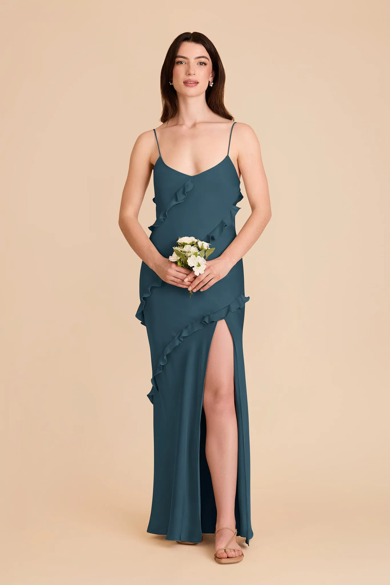 Valentina Matte Satin Dress - Dark Teal sold by Birdy Grey product image thumbnail 3