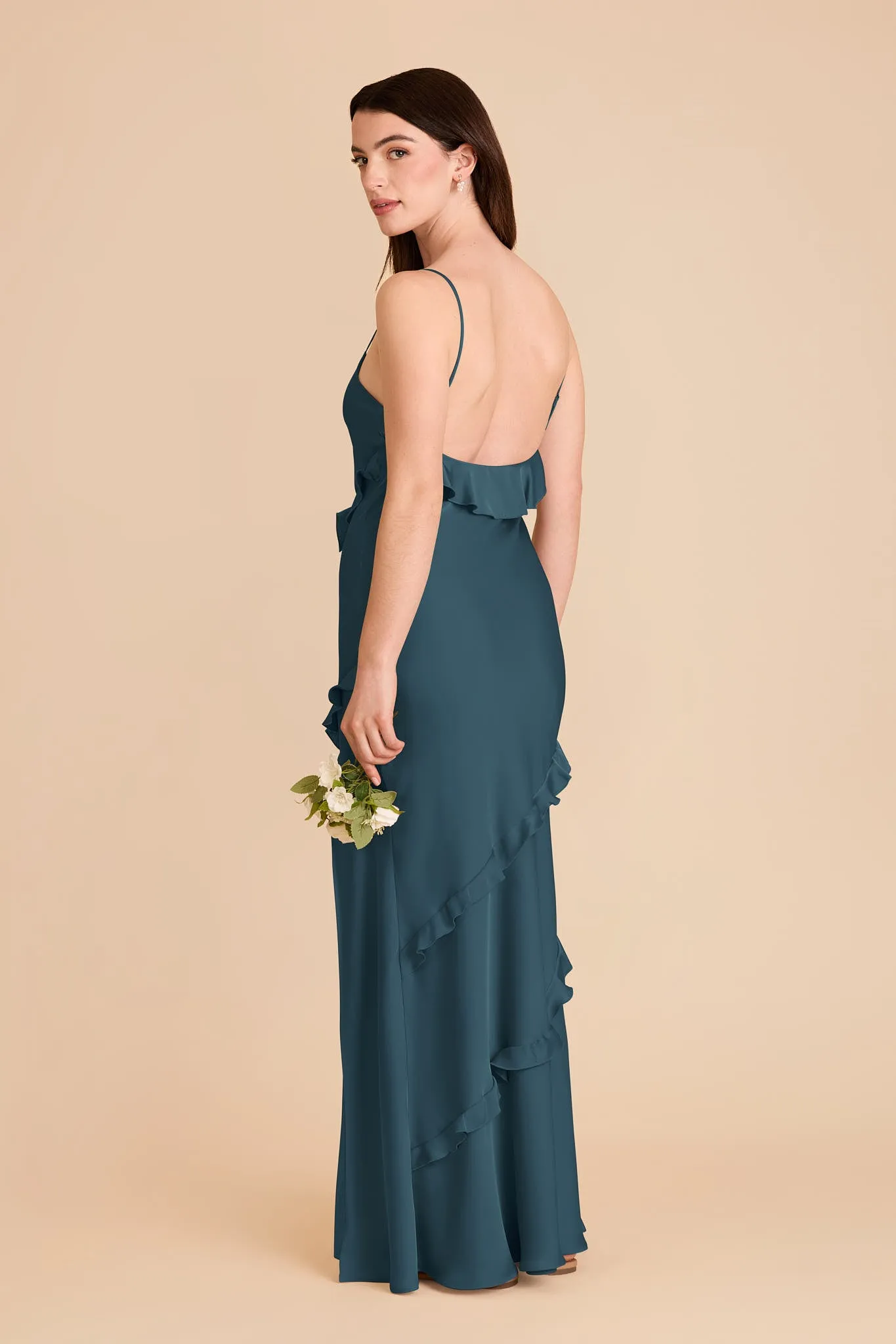 Valentina Matte Satin Dress - Dark Teal sold by Birdy Grey product image thumbnail 4