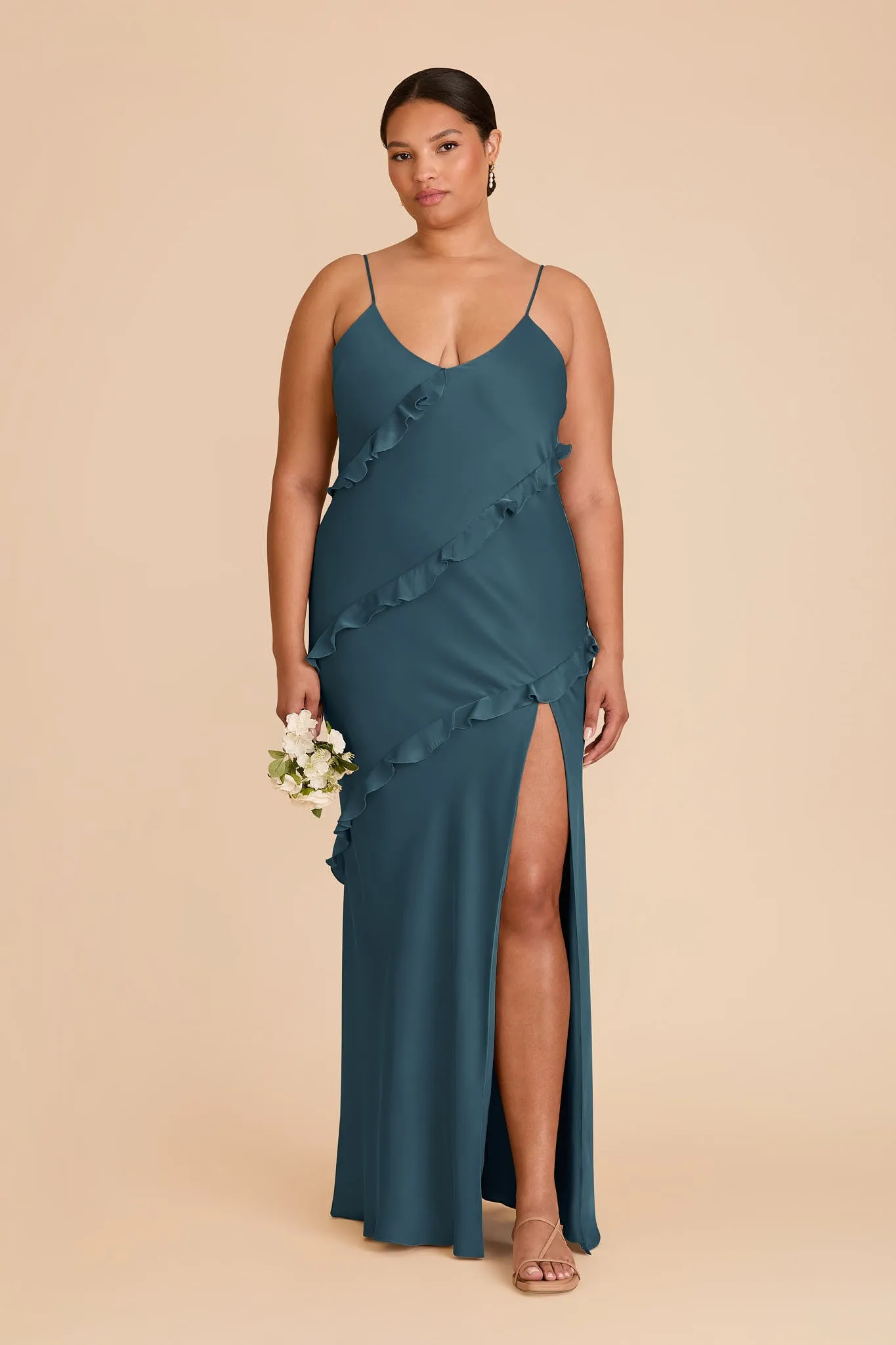 Valentina Matte Satin Dress - Dark Teal sold by Birdy Grey product image thumbnail 2