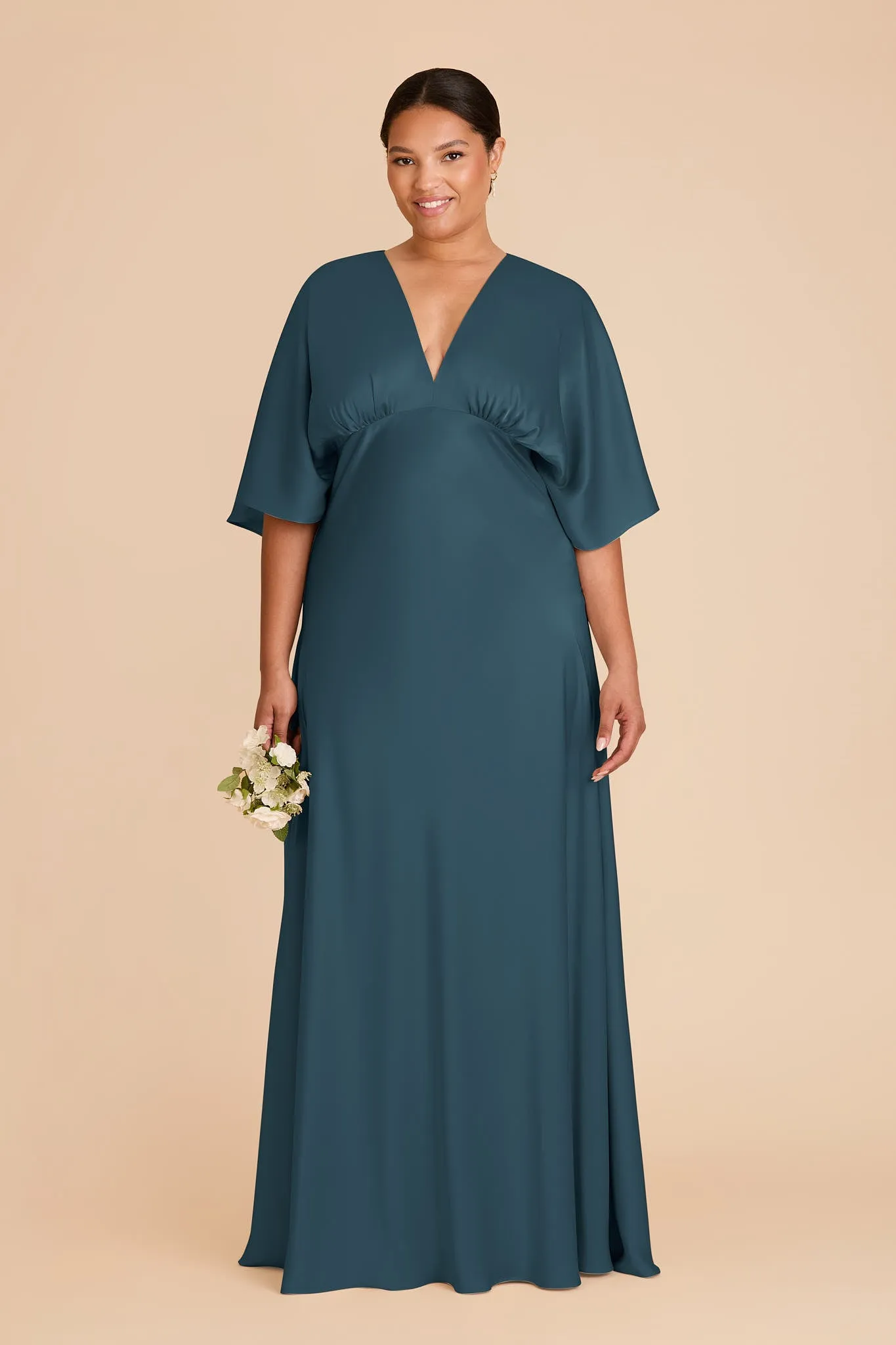 Shyla Matte Satin Dress - Dark Teal sold by Birdy Grey product image thumbnail 2