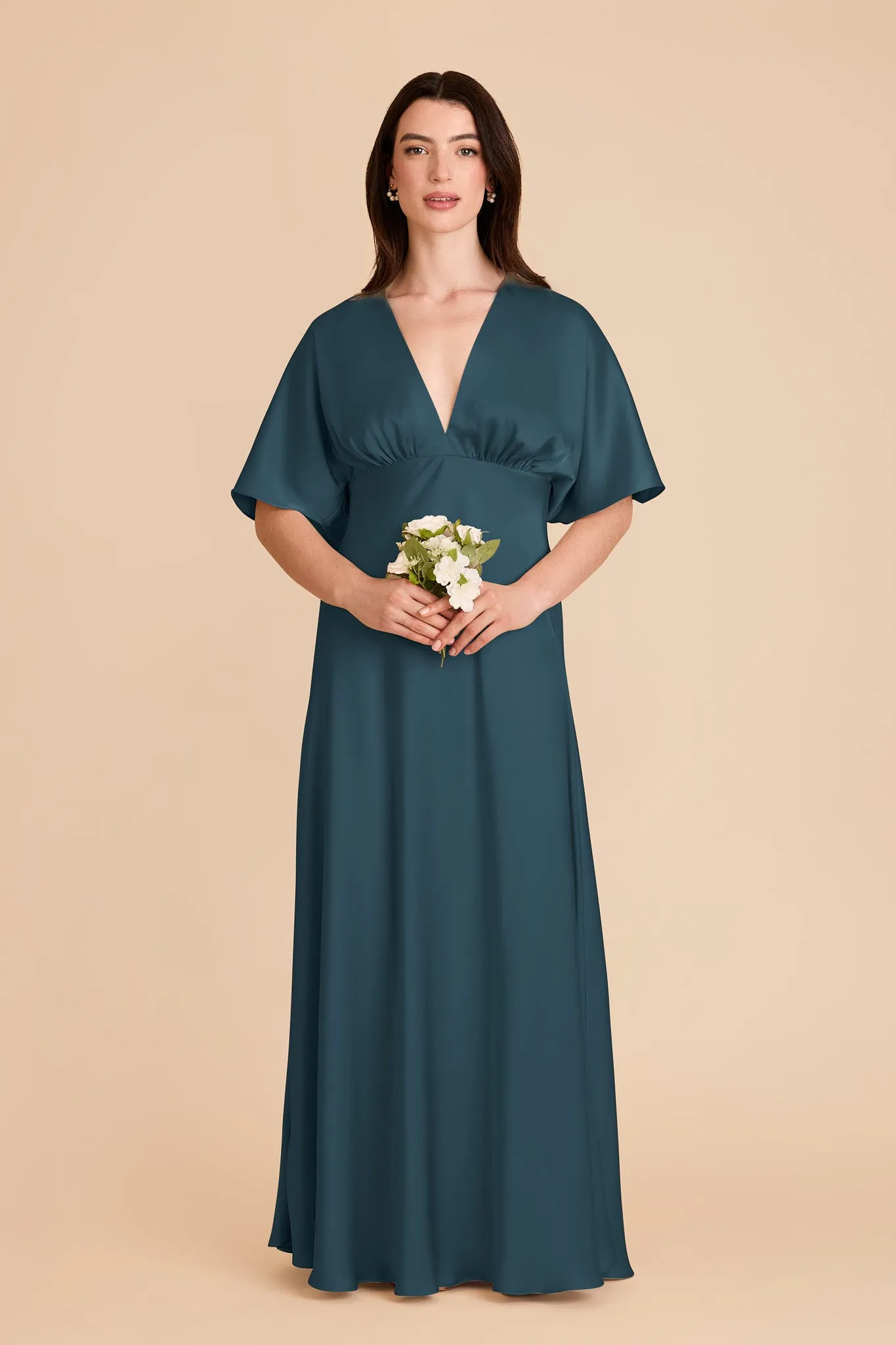 Shyla Matte Satin Dress - Dark Teal sold by Birdy Grey product image thumbnail 3