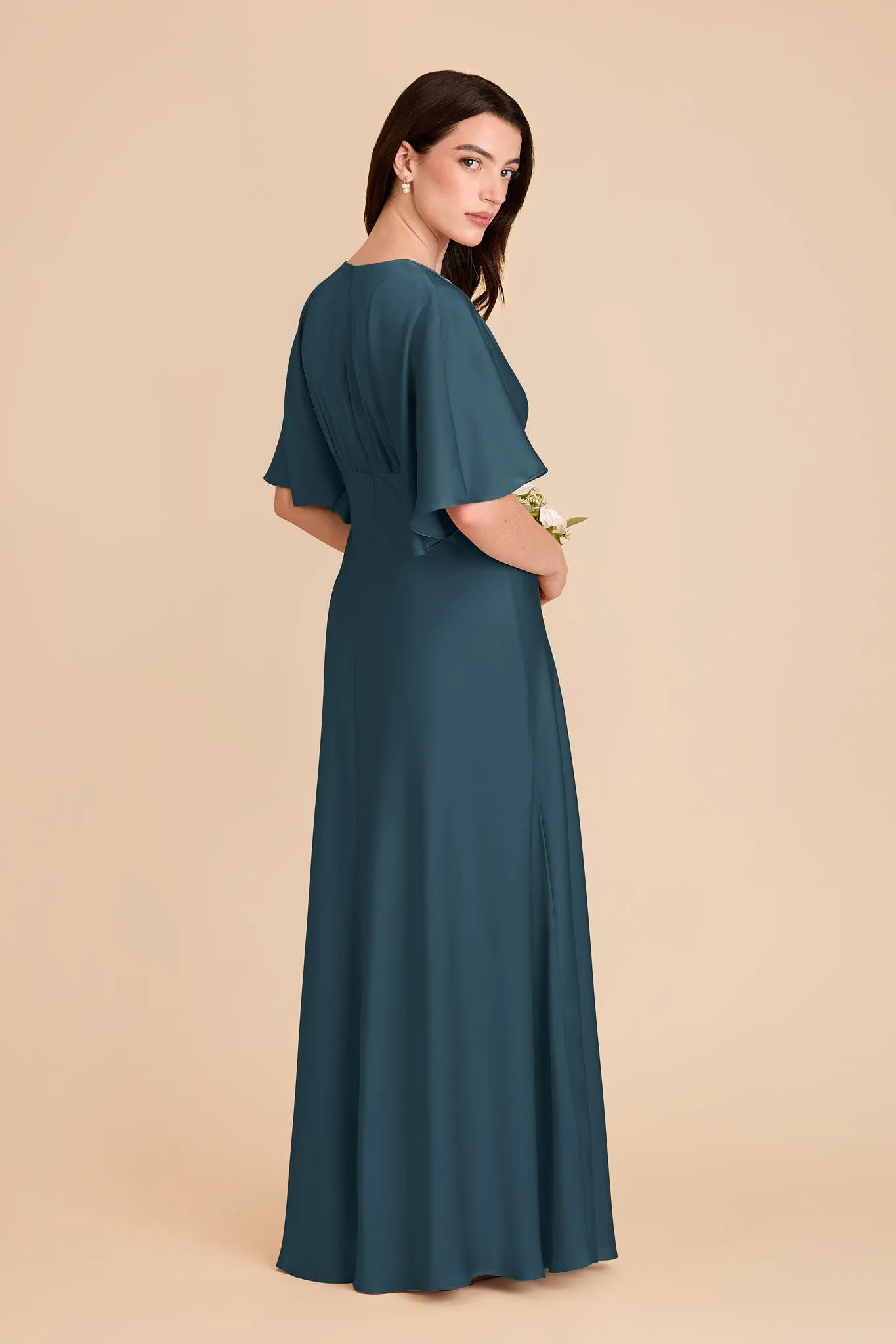 Shyla Matte Satin Dress - Dark Teal sold by Birdy Grey product image thumbnail 4