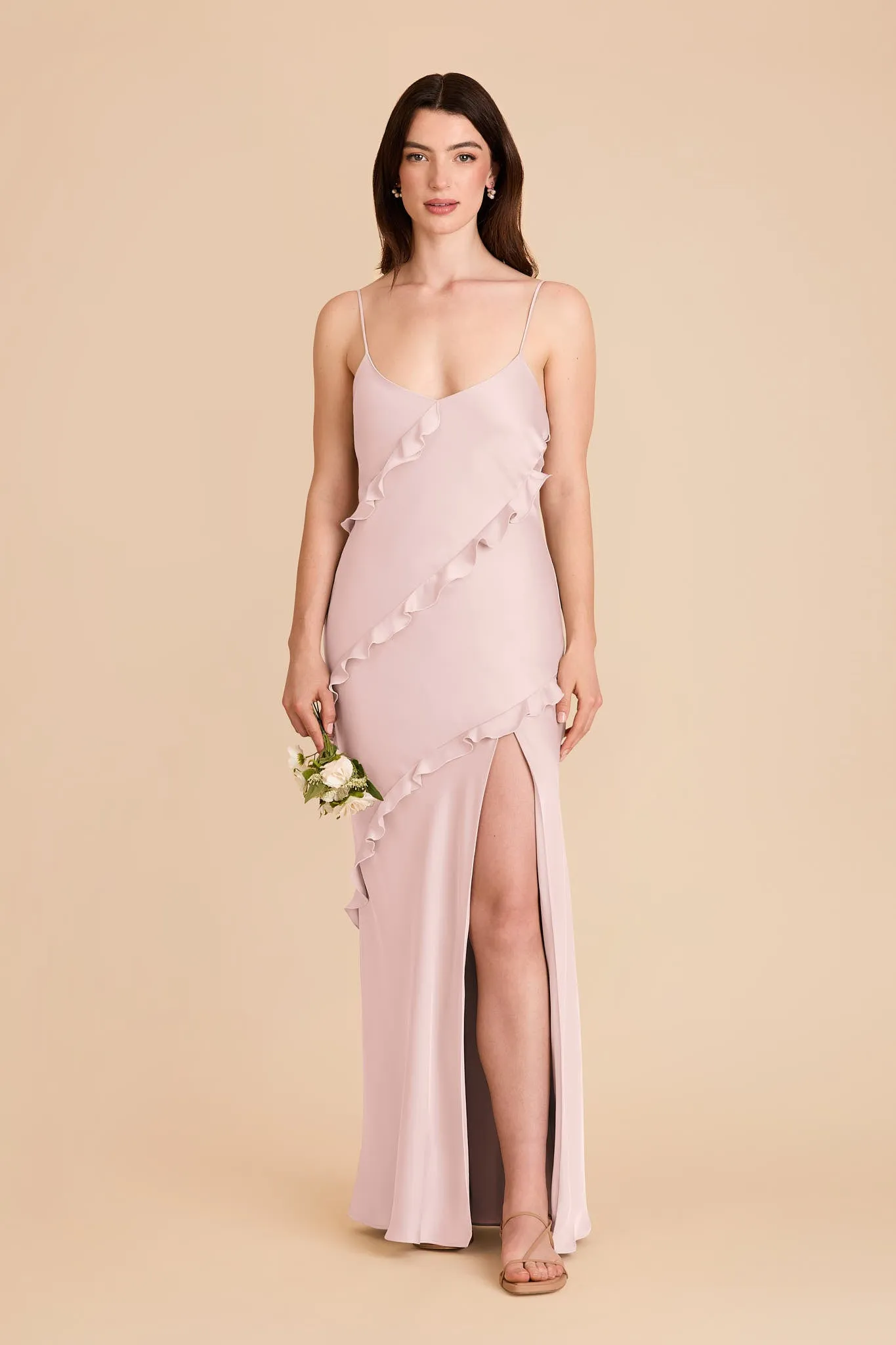 Valentina Matte Satin Dress - Pale Blush sold by Birdy Grey