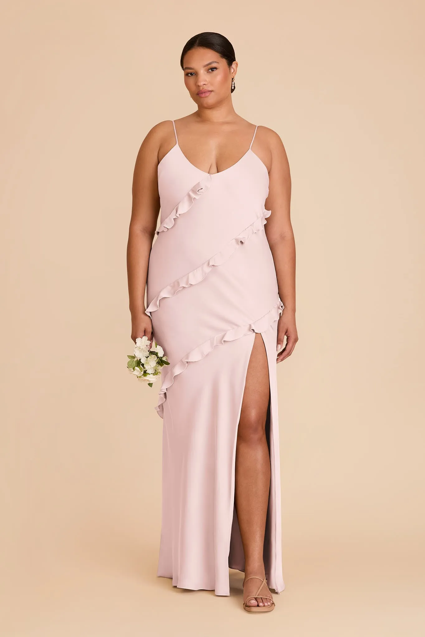 Valentina Matte Satin Dress - Pale Blush sold by Birdy Grey product image thumbnail 2