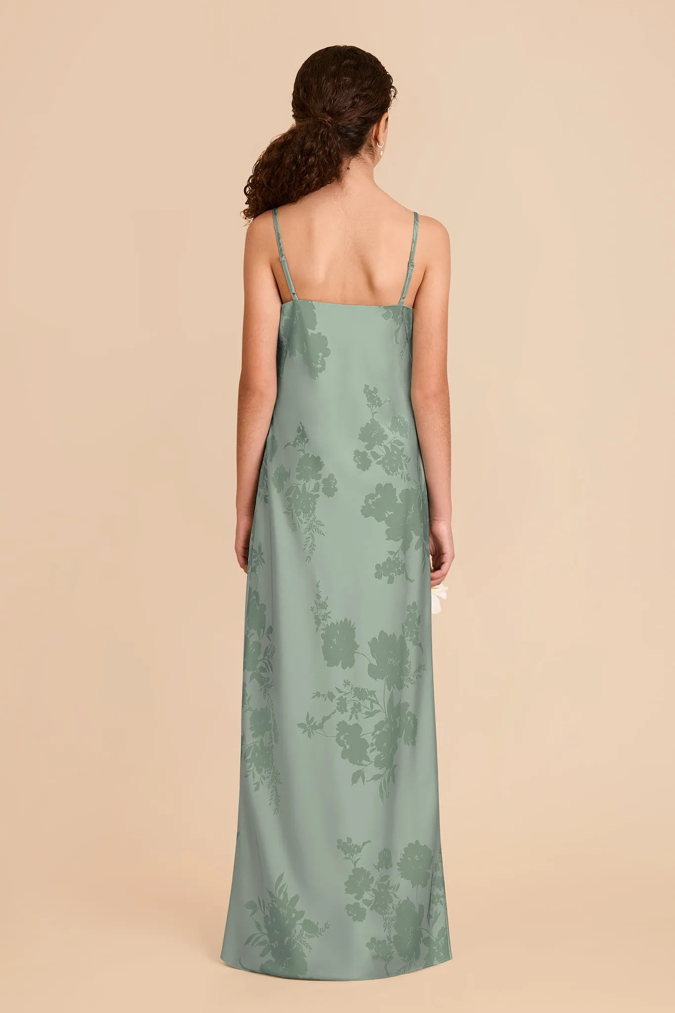 Elisa Junior Matte Satin Dress - Sage Whimsical Blooms sold by Birdy Grey product image thumbnail 5