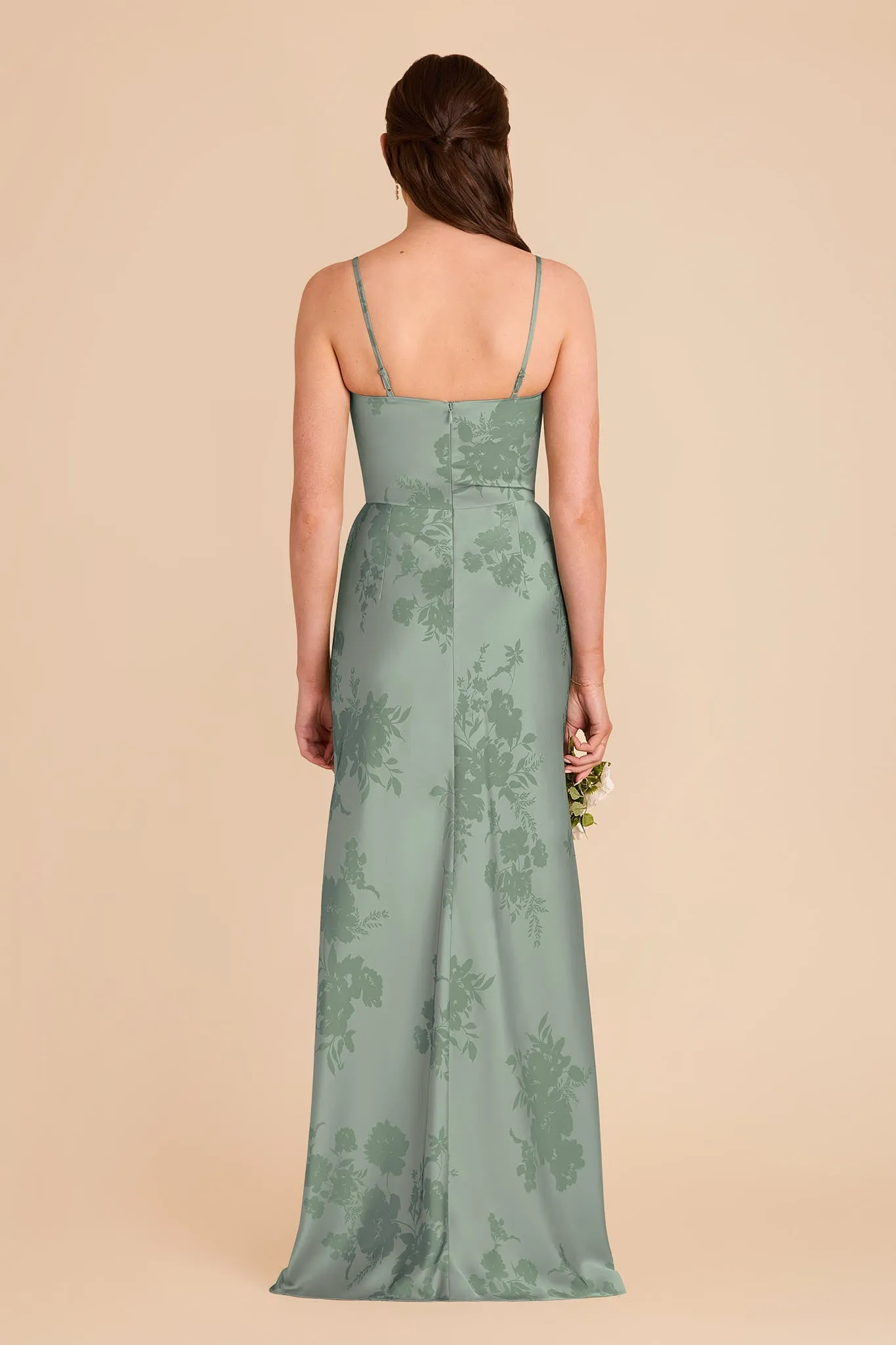 Mai Matte Satin Dress - Sage Whimsical Blooms sold by Birdy Grey product image thumbnail 4