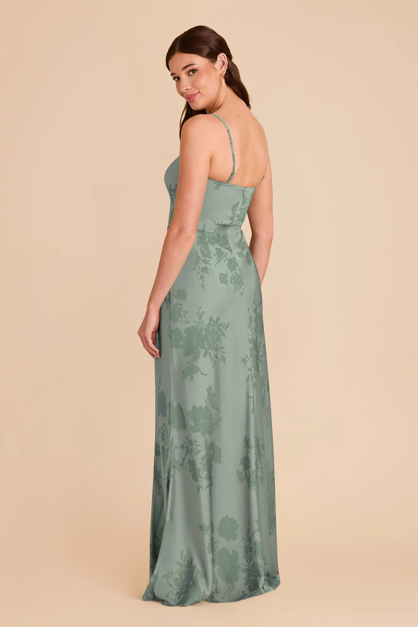 Mai Matte Satin Dress - Sage Whimsical Blooms sold by Birdy Grey product image thumbnail 3