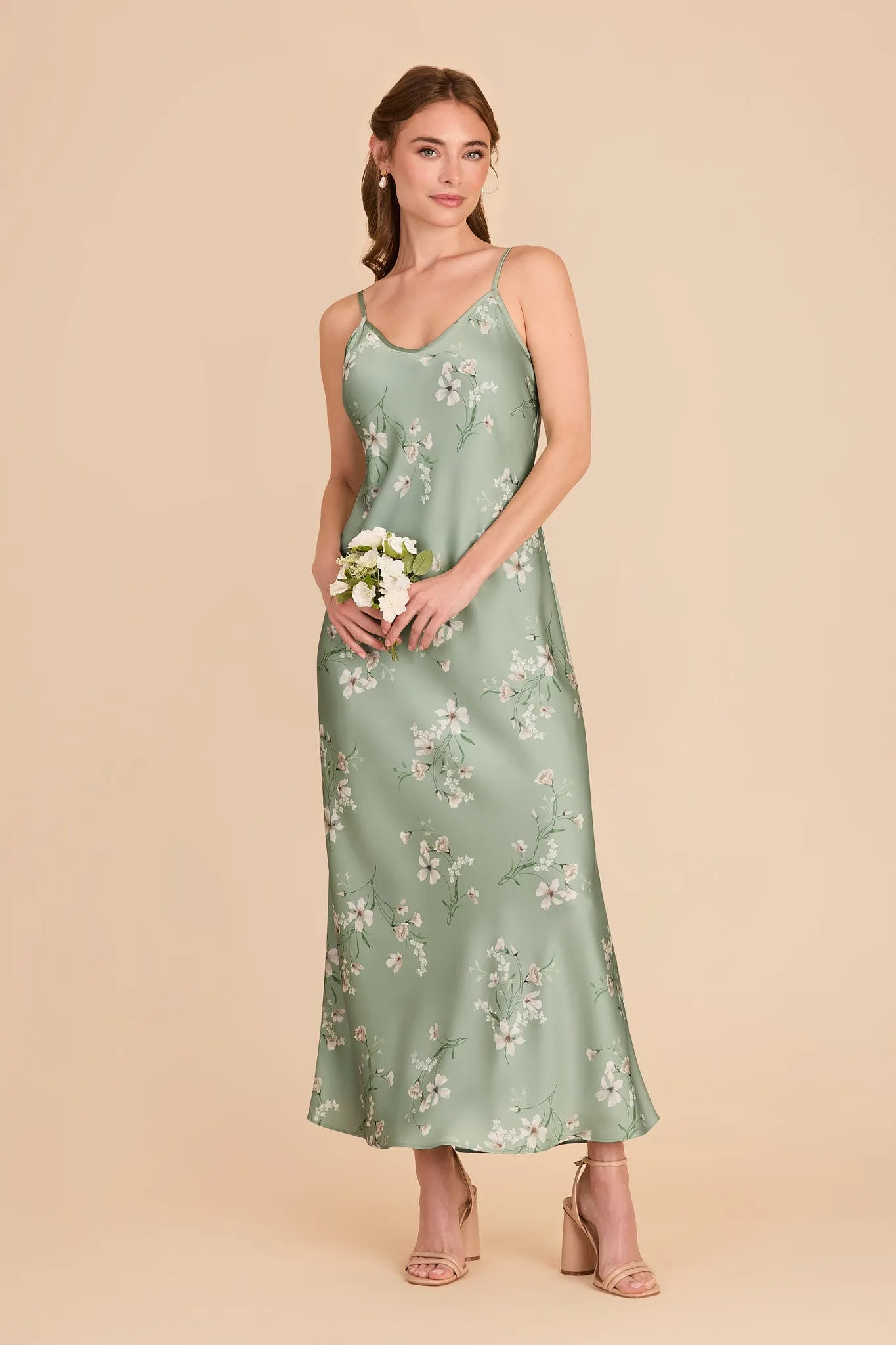 Alice Matte Satin Dress - Sage Le Fleur sold by Birdy Grey