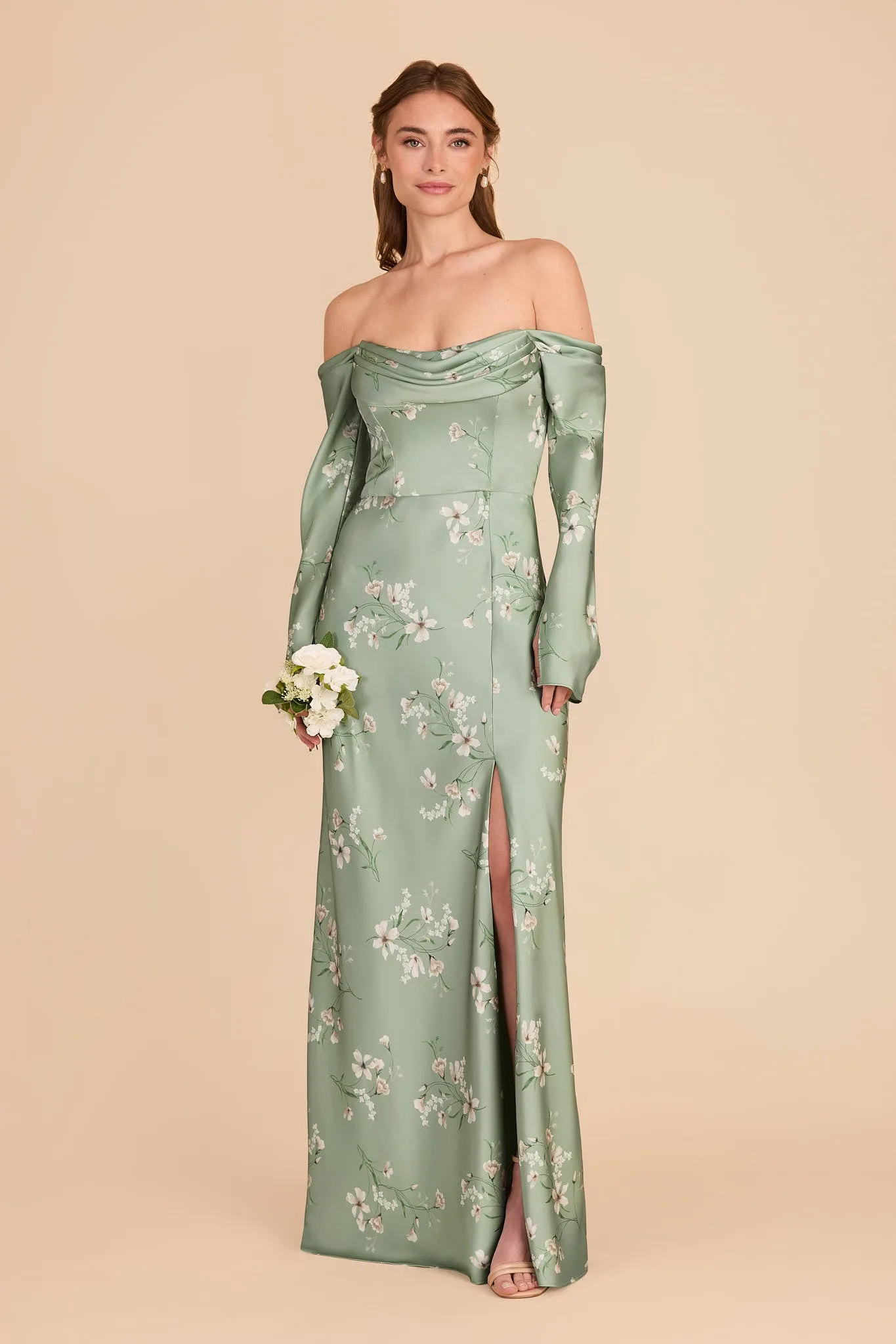 Maya Matte Satin Dress - Sage Le Fleur sold by Birdy Grey product image thumbnail 2