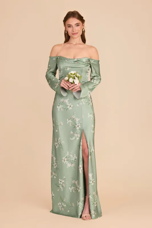 Maya Matte Satin Dress - Sage Le Fleur made by Birdy Grey