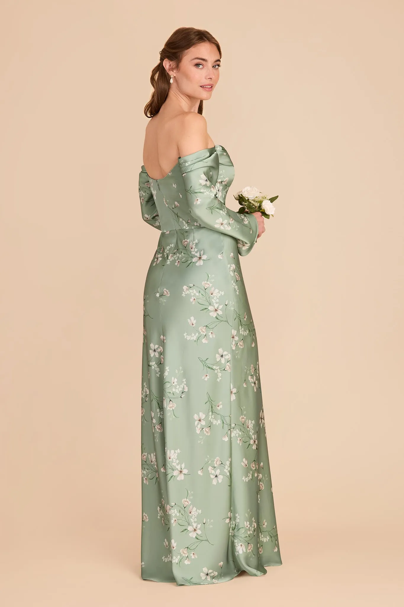 Maya Matte Satin Dress - Sage Le Fleur sold by Birdy Grey product image thumbnail 3