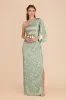 Christine Matte Satin Dress - Sage Le Fleur sold by Birdy Grey