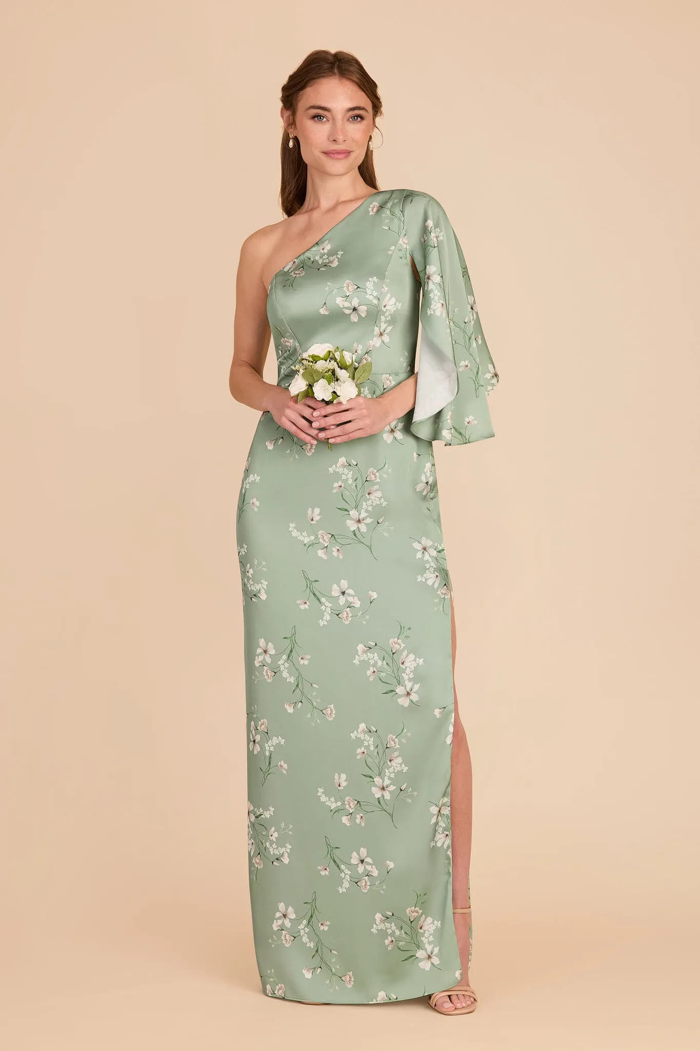 Christine Matte Satin Dress - Sage Le Fleur sold by Birdy Grey product image thumbnail 2