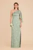 Christine Matte Satin Dress - Sage Le Fleur sold by Birdy Grey
