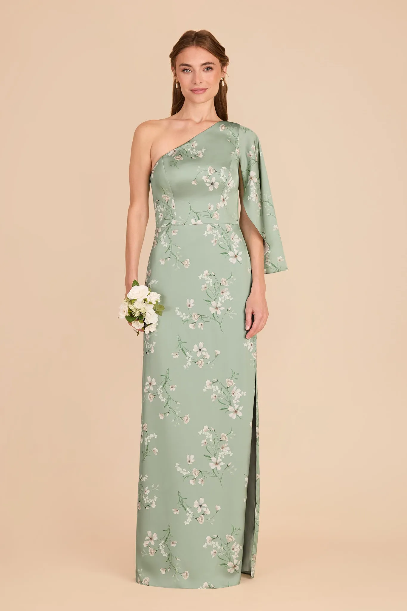 Christine Matte Satin Dress - Sage Le Fleur sold by Birdy Grey