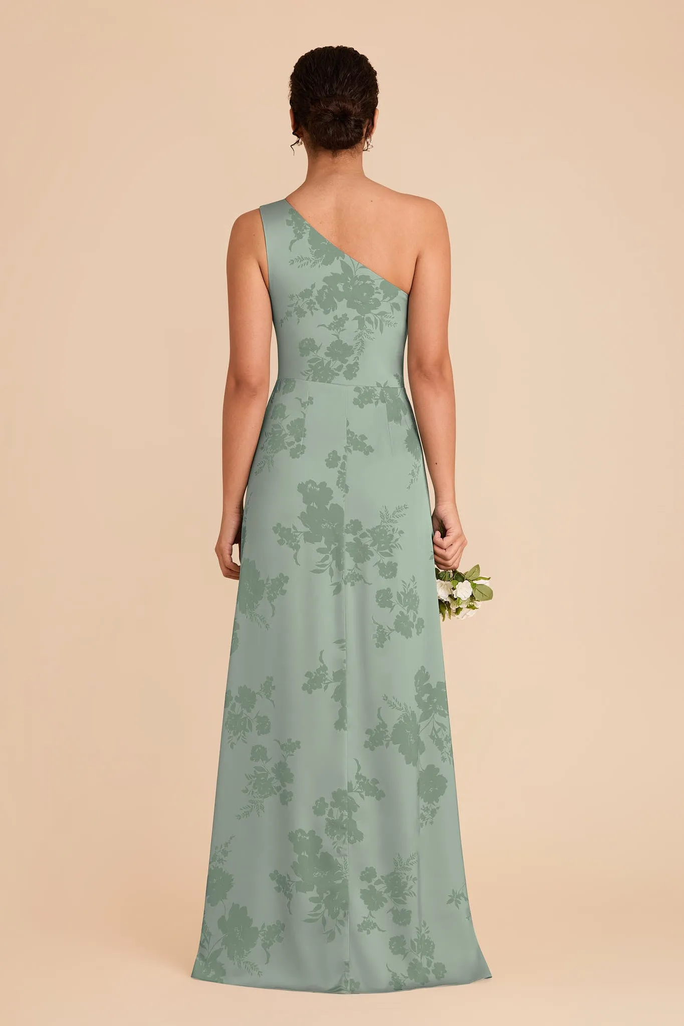Kira Matte Satin Dress - Sage Whimsical Blooms sold by Birdy Grey product image thumbnail 4