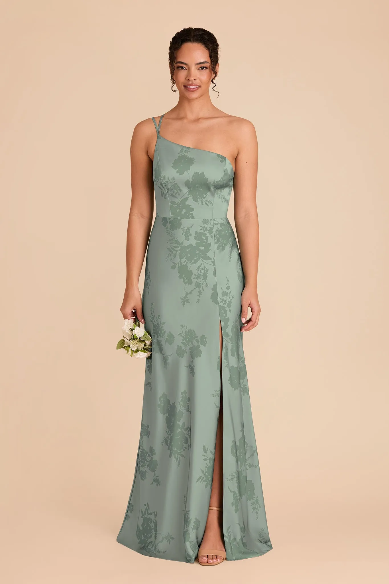 Kensie Matte Satin Dress - Sage Whimsical Blooms sold by Birdy Grey