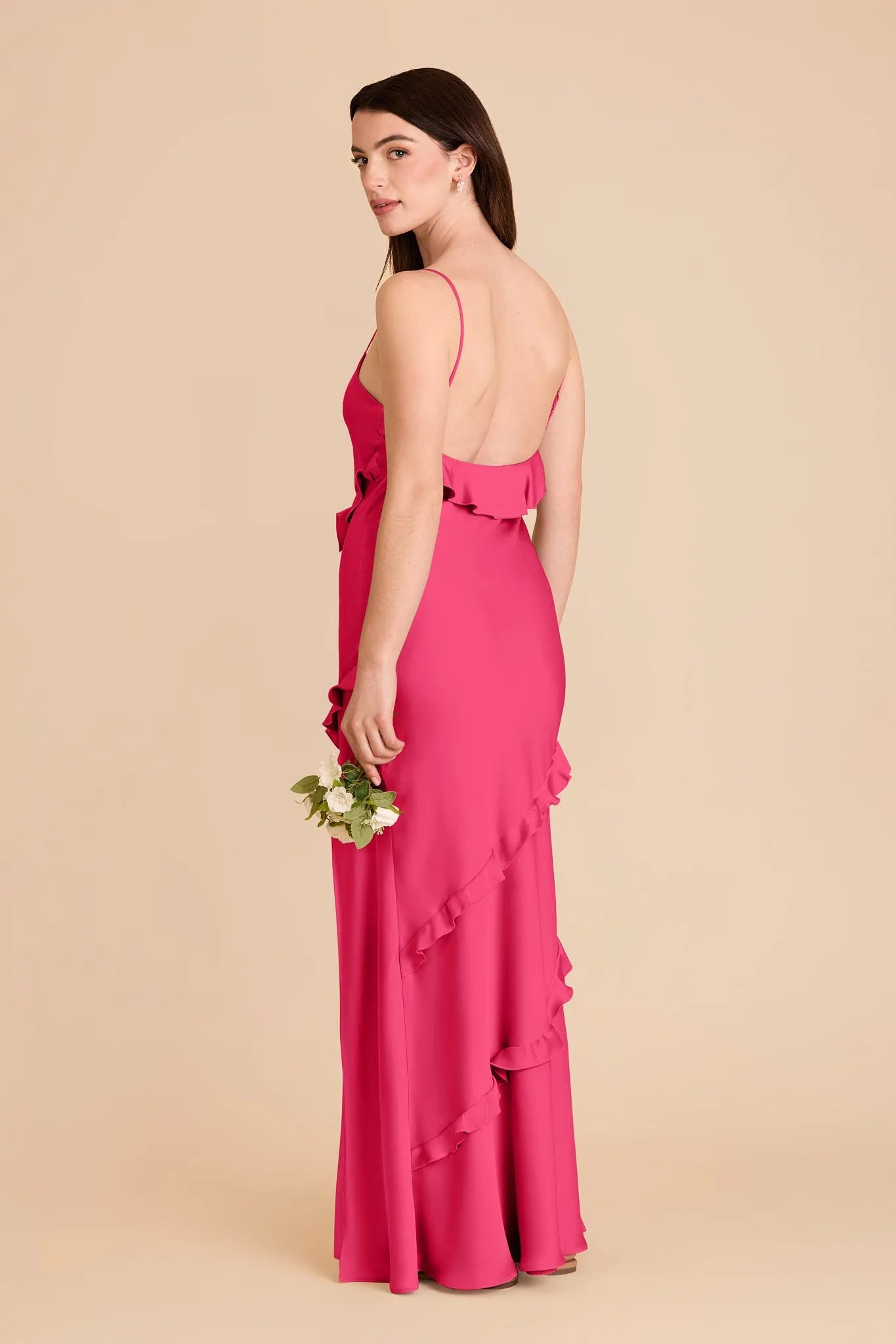 Valentina Matte Satin Dress - Fuchsia sold by Birdy Grey product image thumbnail 5