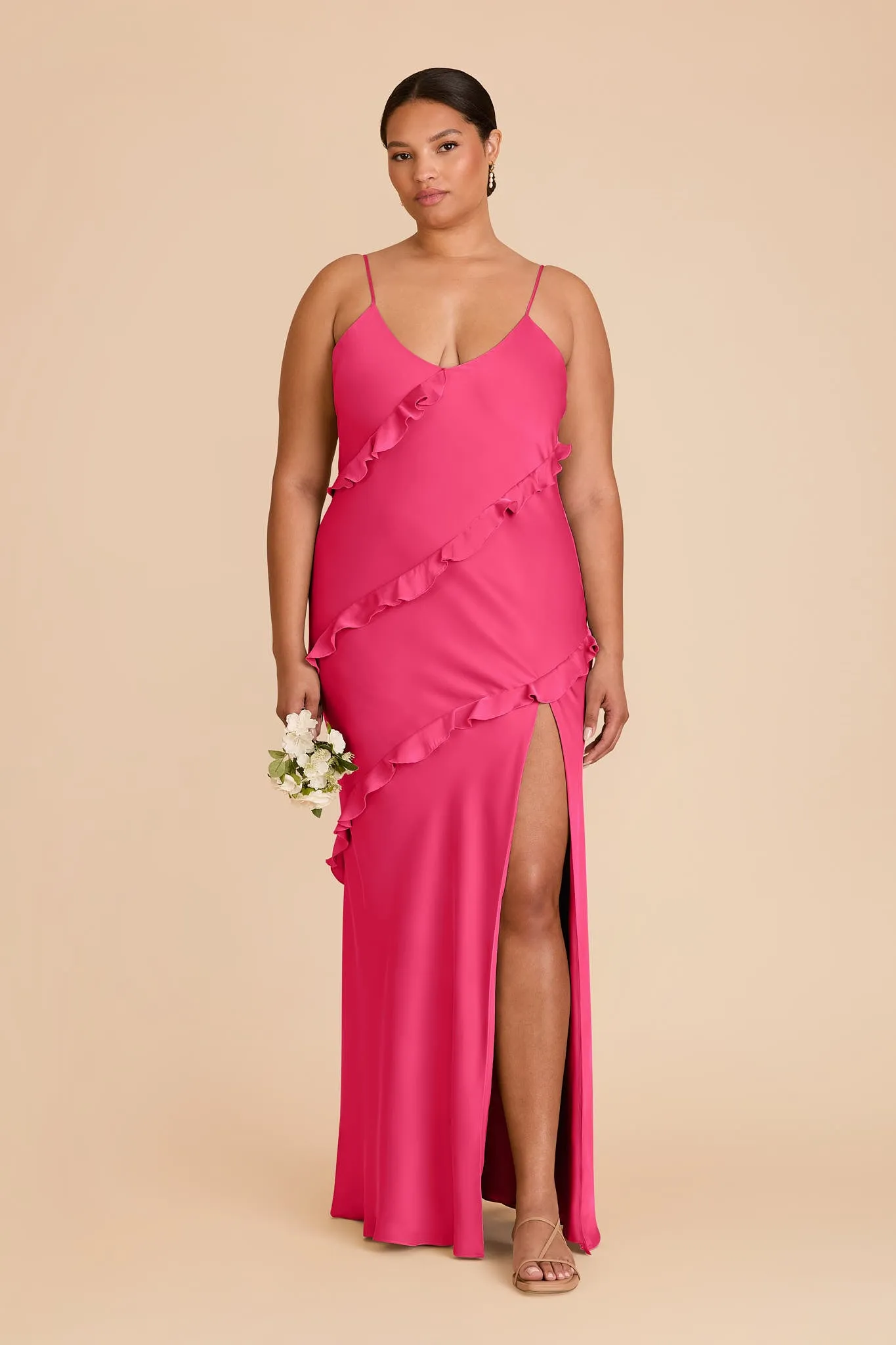 Valentina Matte Satin Dress - Fuchsia sold by Birdy Grey product image thumbnail 2