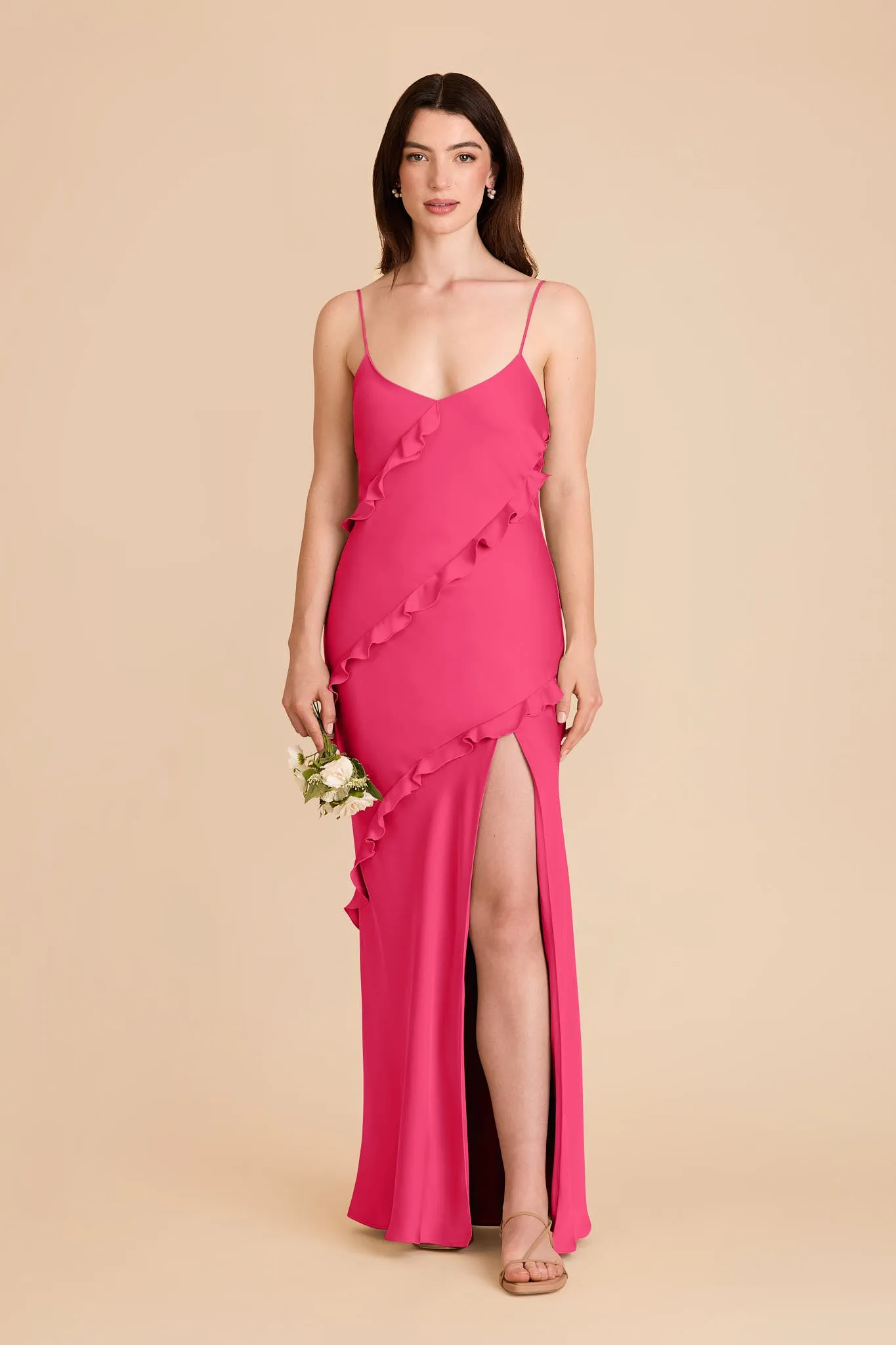 Valentina Matte Satin Dress - Fuchsia sold by Birdy Grey