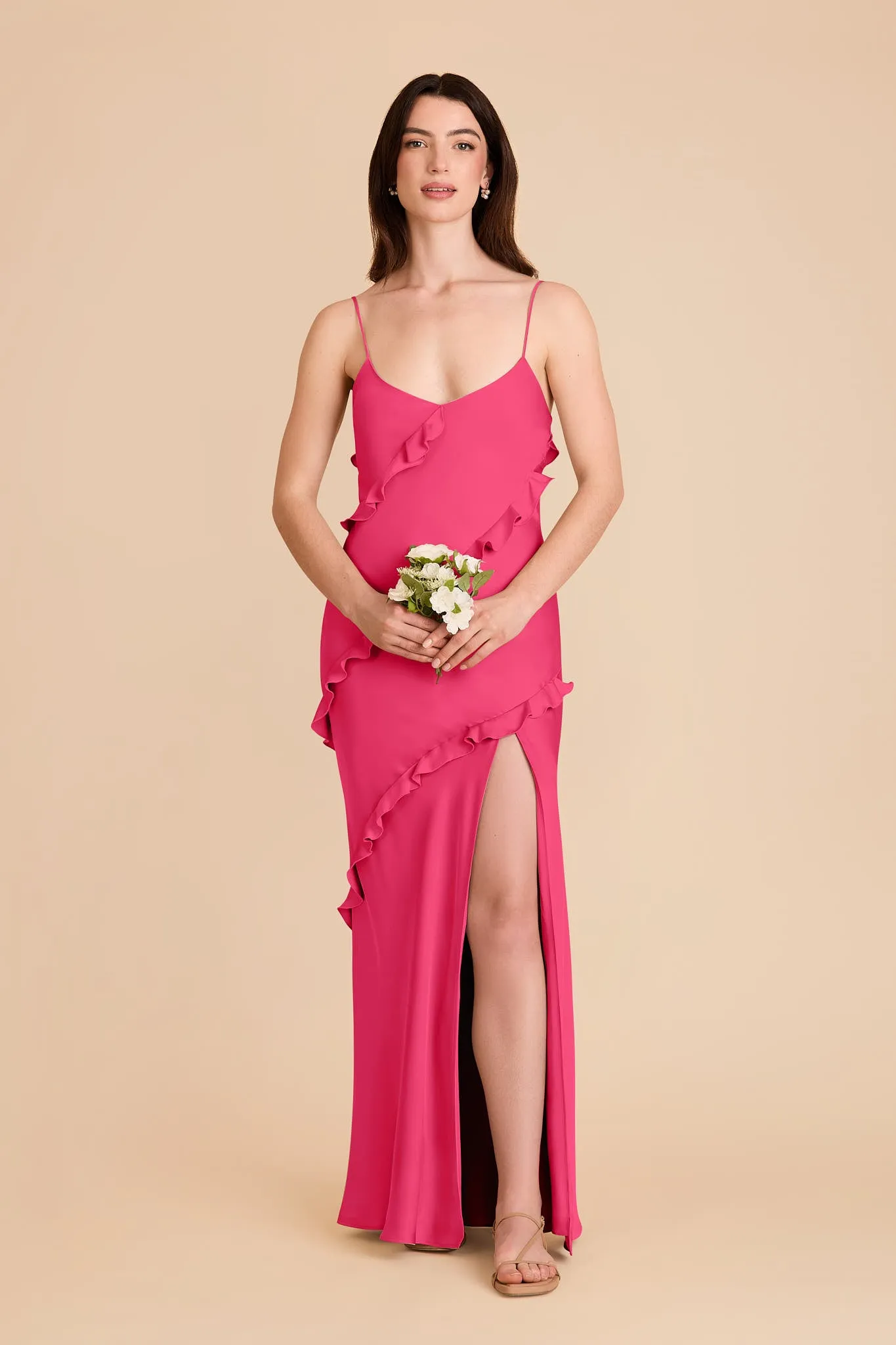 Valentina Matte Satin Dress - Fuchsia sold by Birdy Grey product image thumbnail 3