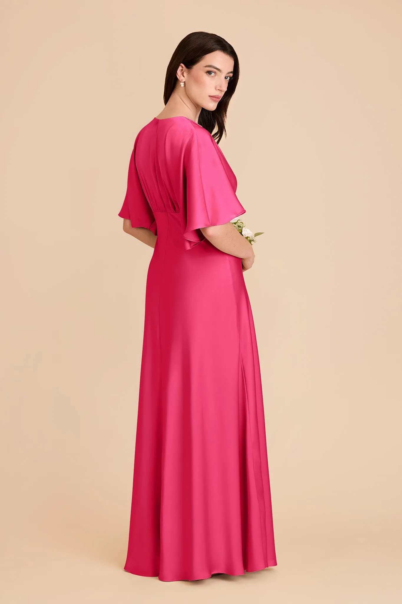 Shyla Matte Satin Dress - Fuchsia sold by Birdy Grey product image thumbnail 3