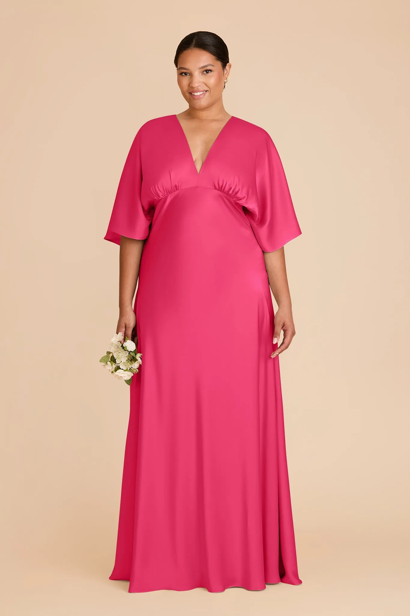 Shyla Matte Satin Dress - Fuchsia sold by Birdy Grey product image thumbnail 2