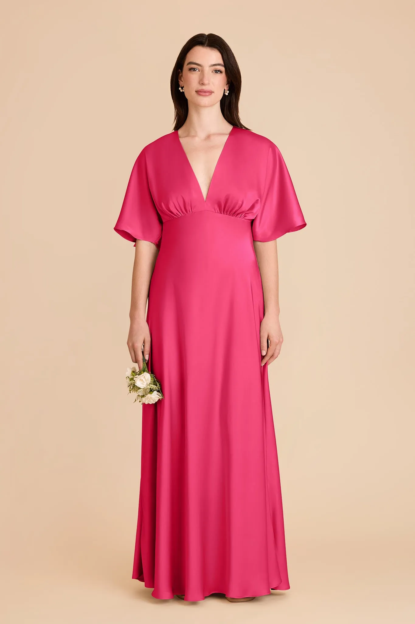 Shyla Matte Satin Dress - Fuchsia sold by Birdy Grey
