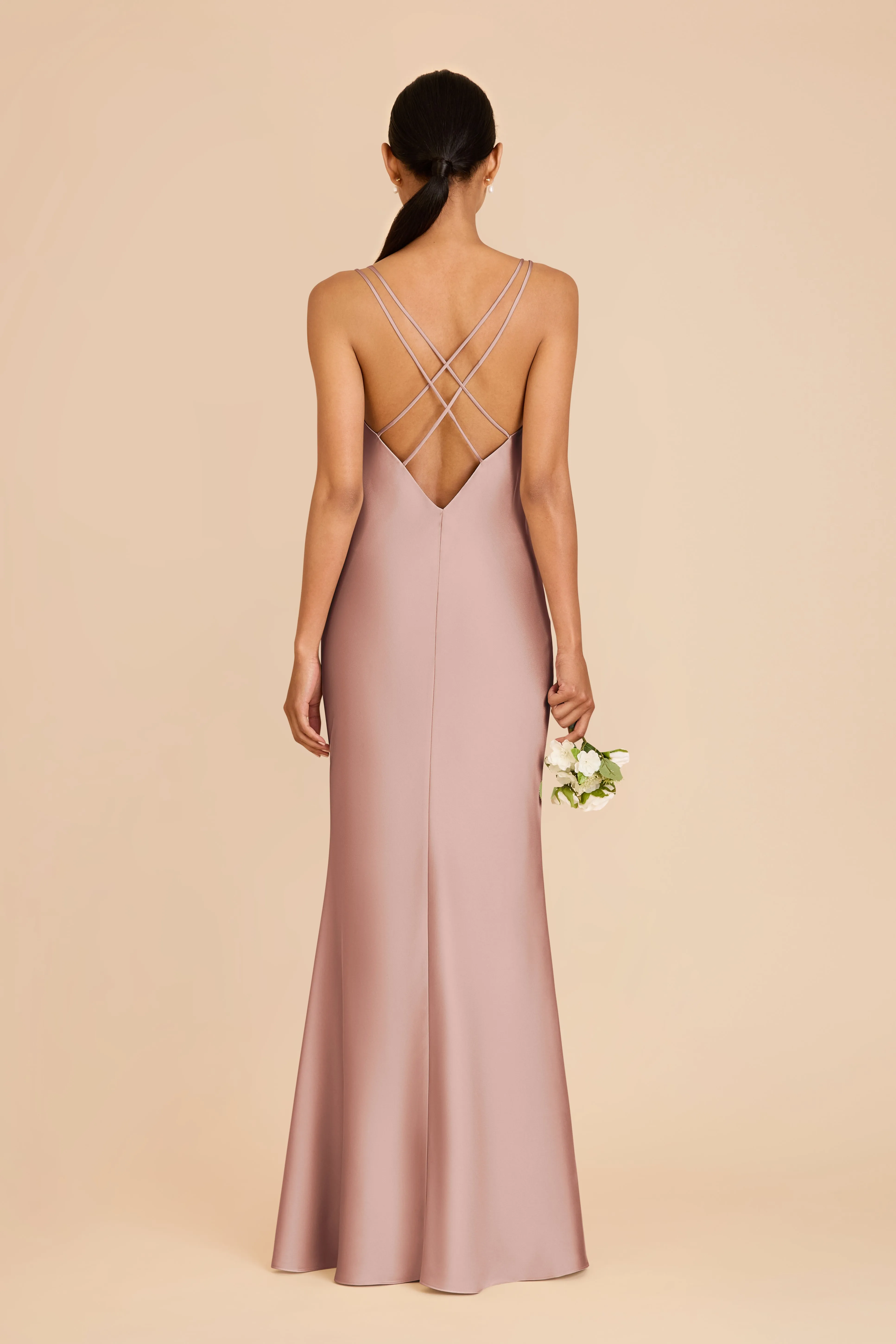Dasha Matte Satin Dress - English Rose sold by Birdy Grey product image thumbnail 4
