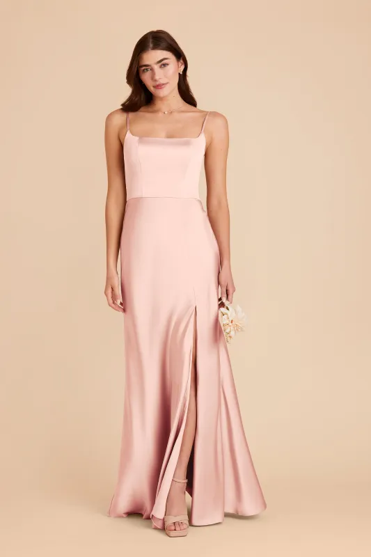 Mai Matte Satin Dress - Blush Pink sold by Birdy Grey