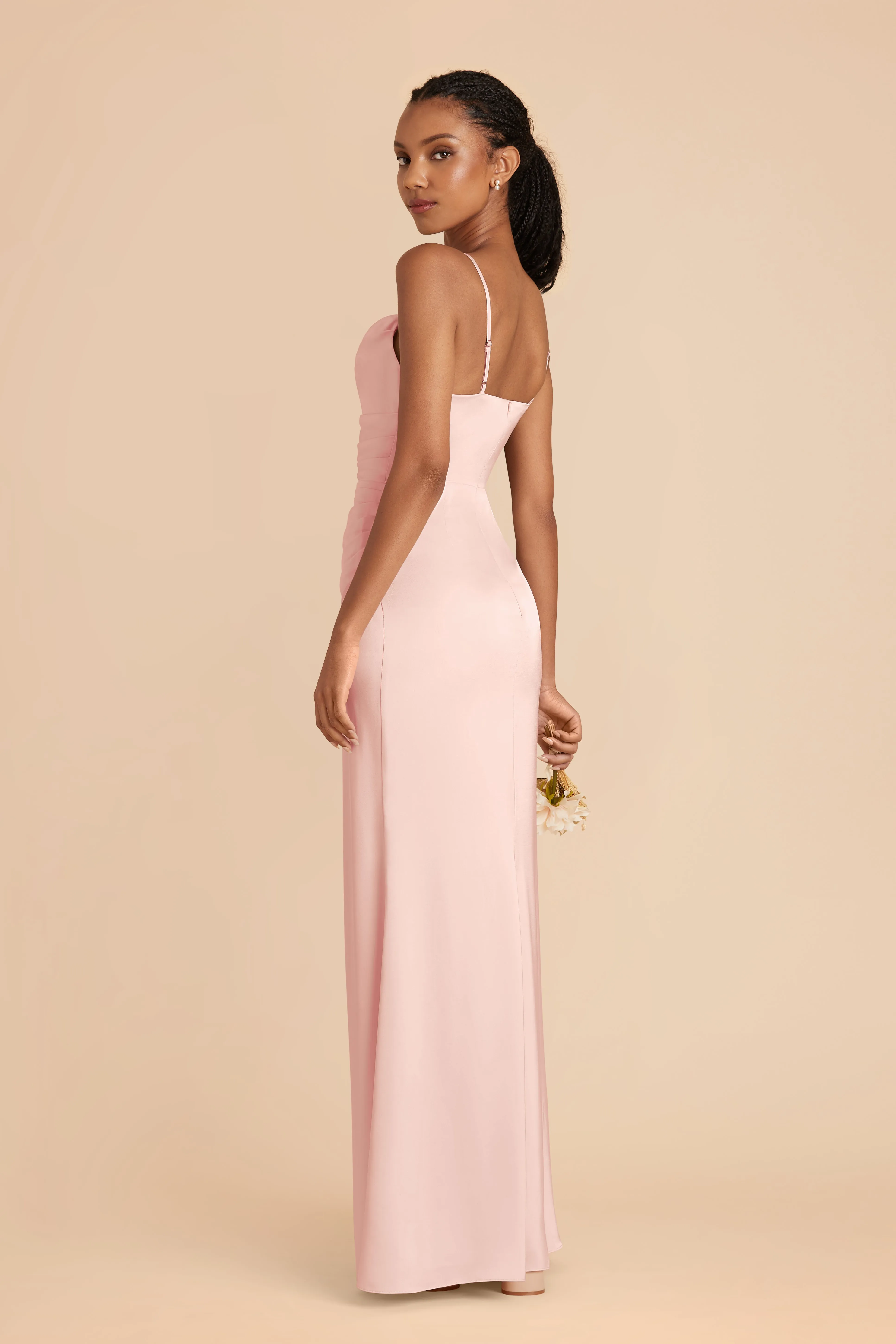 Lydia Matte Satin Dress - Blush Pink sold by Birdy Grey product image thumbnail 3