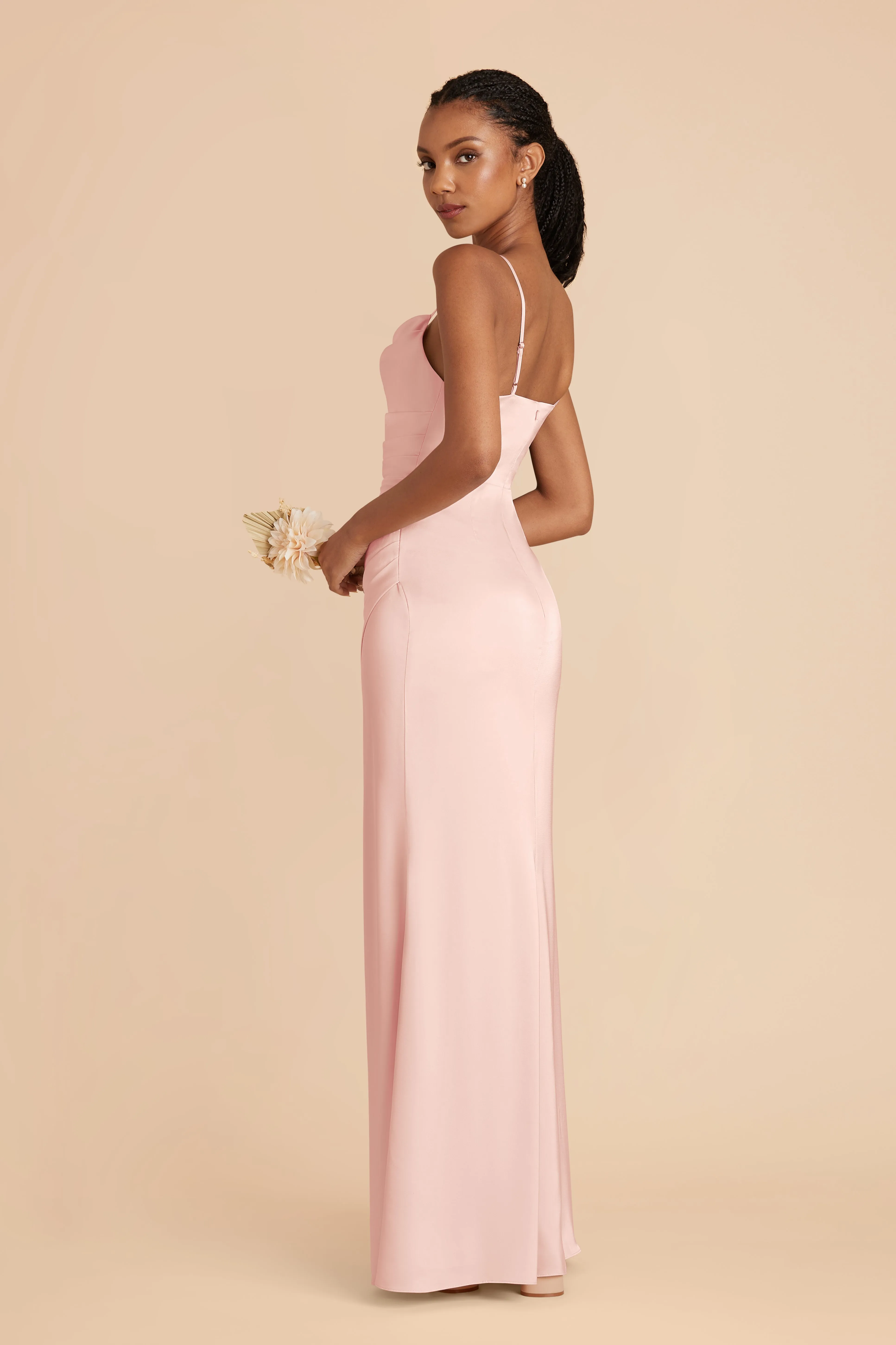 Lydia Matte Satin Dress - Blush Pink sold by Birdy Grey product image thumbnail 4