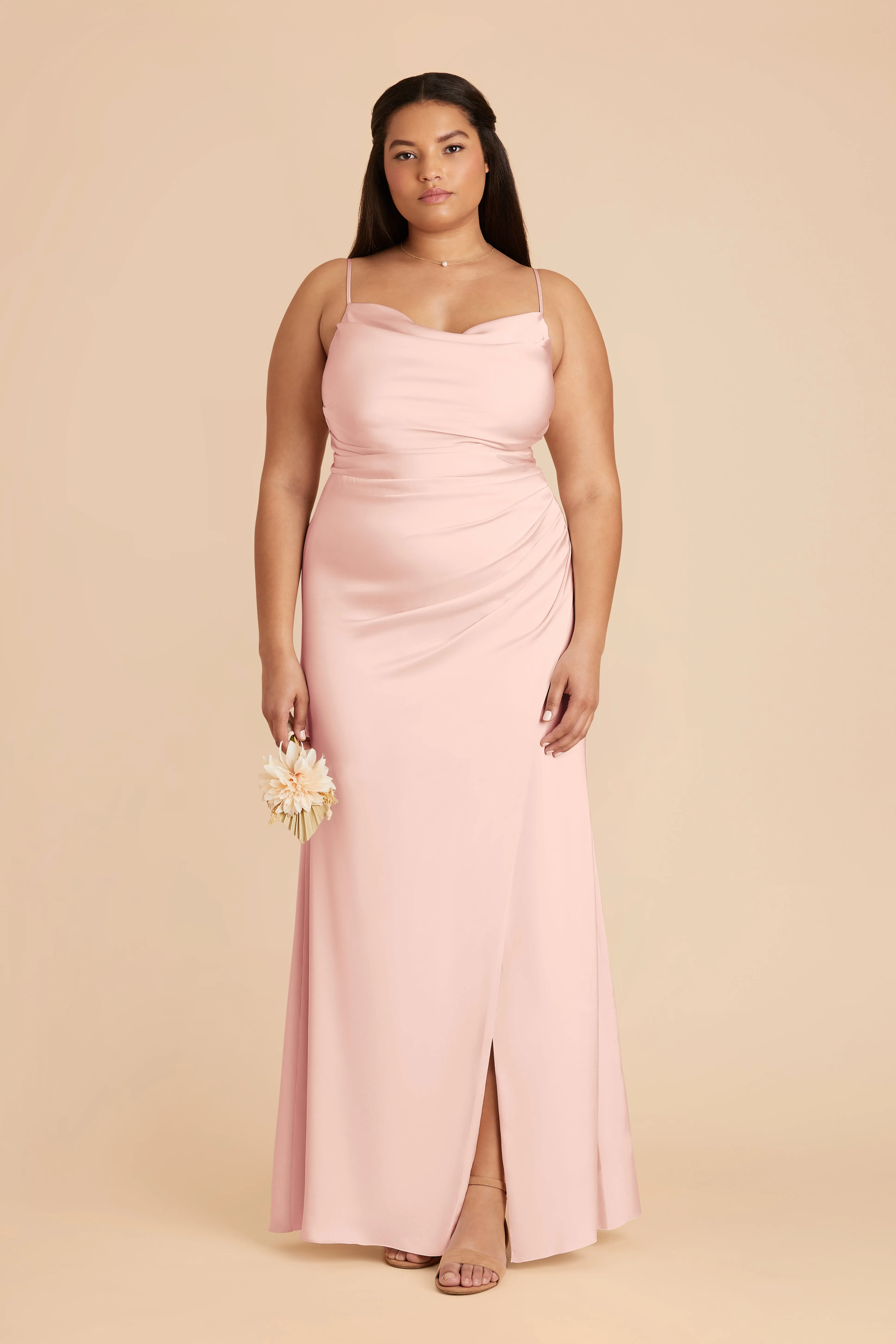 Lydia Matte Satin Dress - Blush Pink sold by Birdy Grey product image thumbnail 2