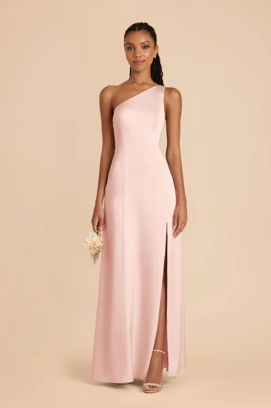 Kira Matte Satin Dress - Blush Pink sold by Birdy Grey