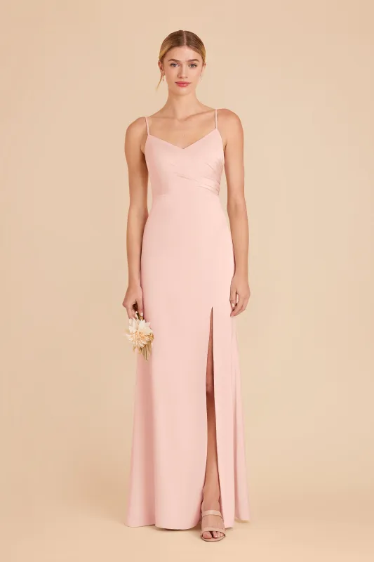 Catherine Matte Satin Dress - Blush Pink sold by Birdy Grey