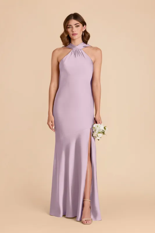 Eileen Matte Satin Dress - Lavender sold by Birdy Grey